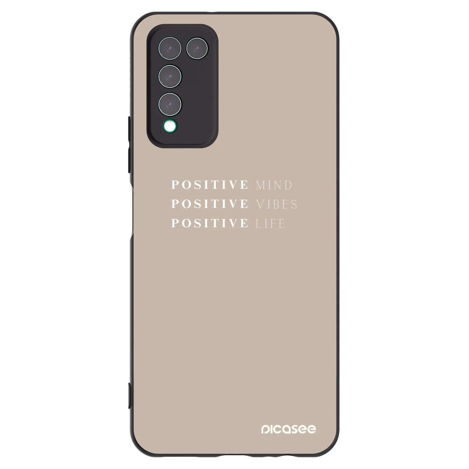 Picasee silikonowe czarne etui na Honor 10X Lite - Positive Vibes