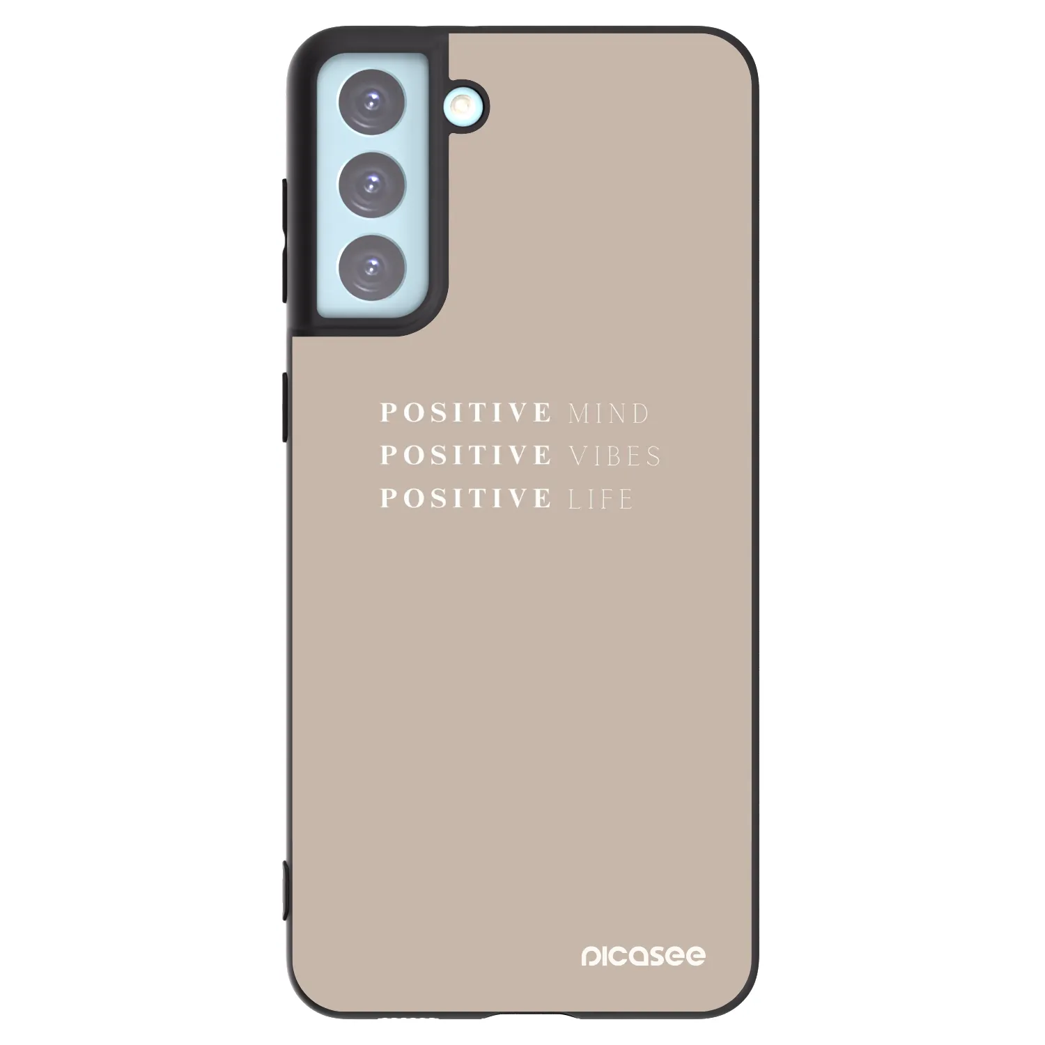Picasee silikonowe czarne etui na Samsung Galaxy S21+ 5G G996F - Positive Vibes