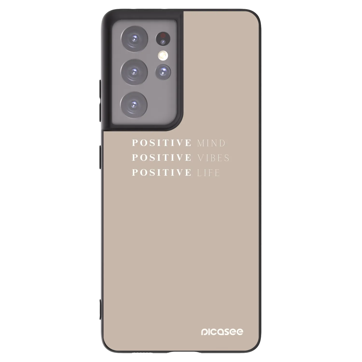 Picasee silikonowe czarne etui na Samsung Galaxy S21 Ultra 5G G998B - Positive Vibes