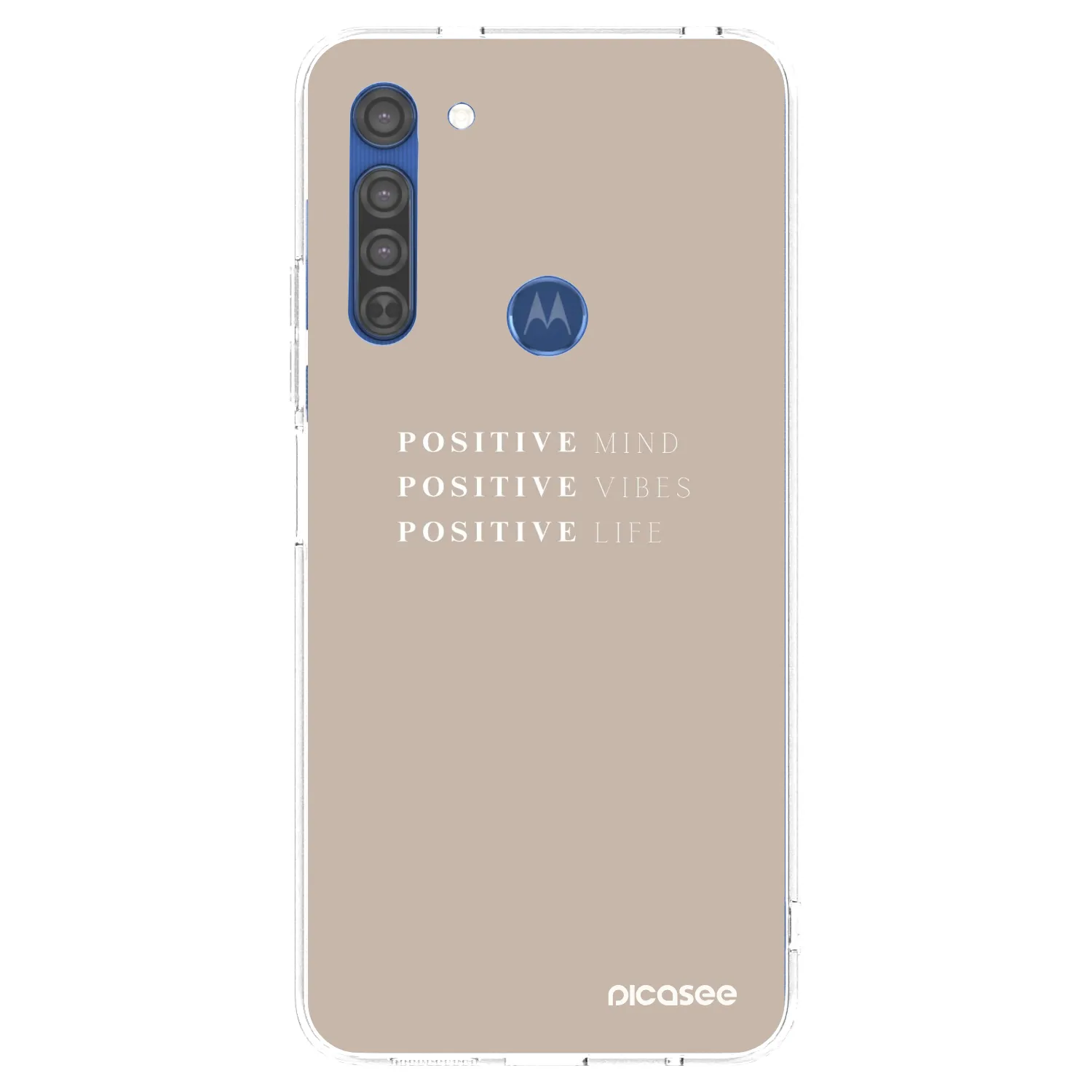 Picasee silikonowe przeźroczyste etui na Motorola Moto G8 - Positive Vibes