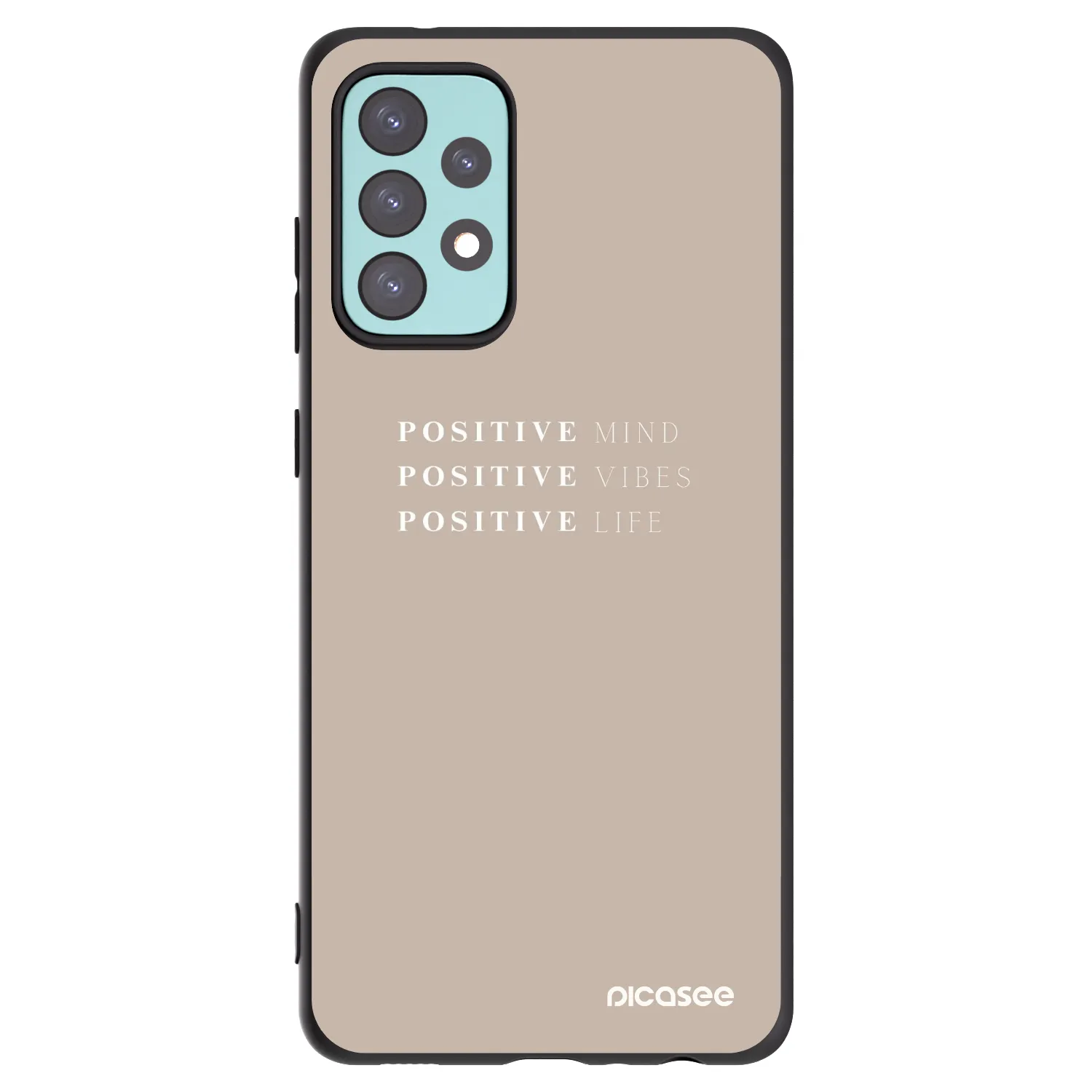 Picasee silikonowe czarne etui na Samsung Galaxy A72 A725F - Positive Vibes