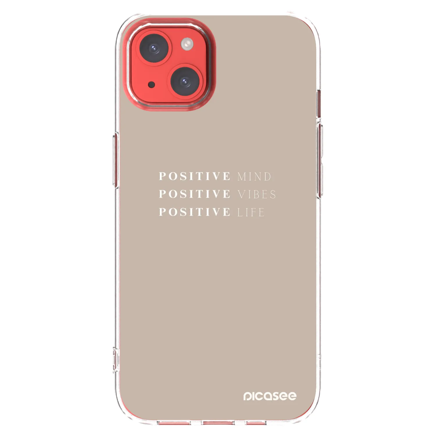 Picasee silikonowe przeźroczyste etui na Apple iPhone 13 - Positive Vibes