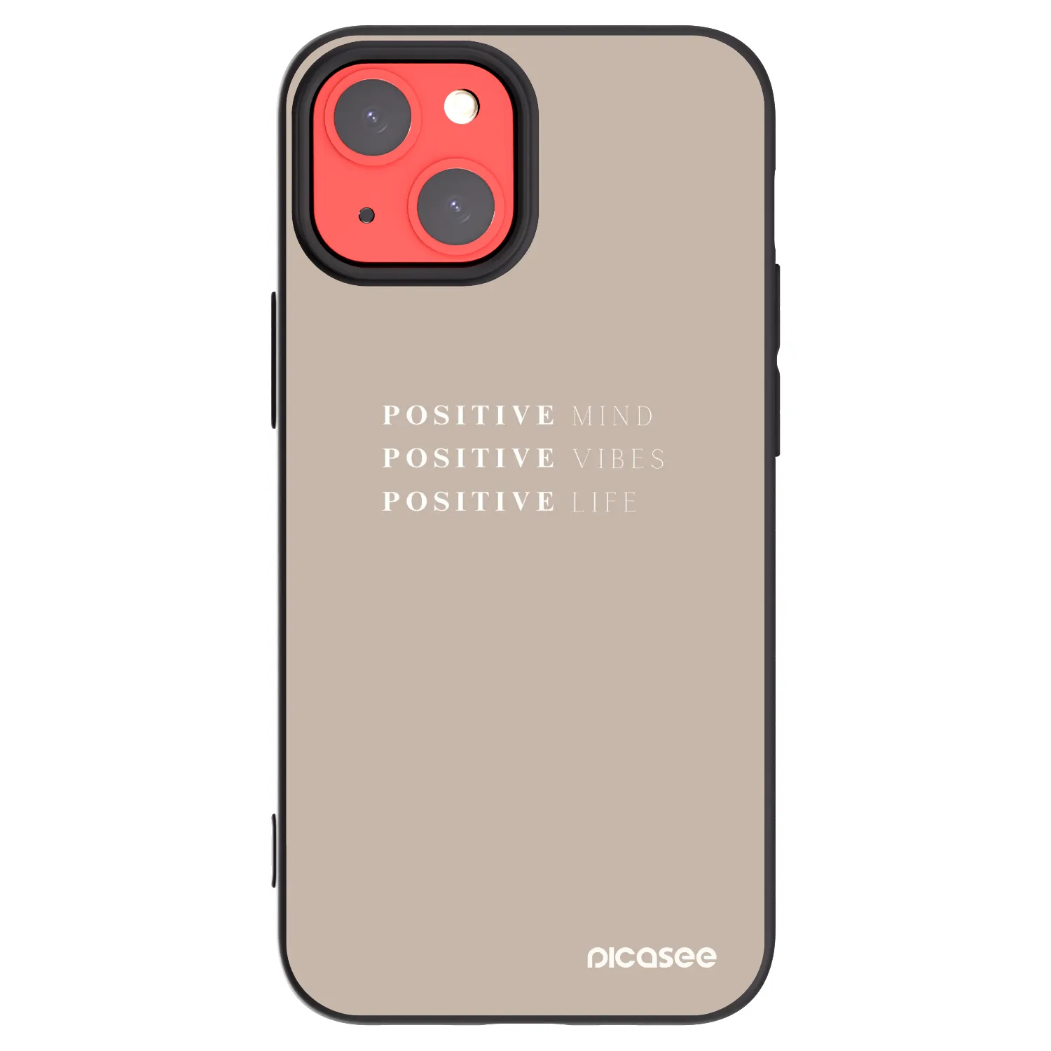 Picasee silikonowe czarne etui na Apple iPhone 13 mini - Positive Vibes