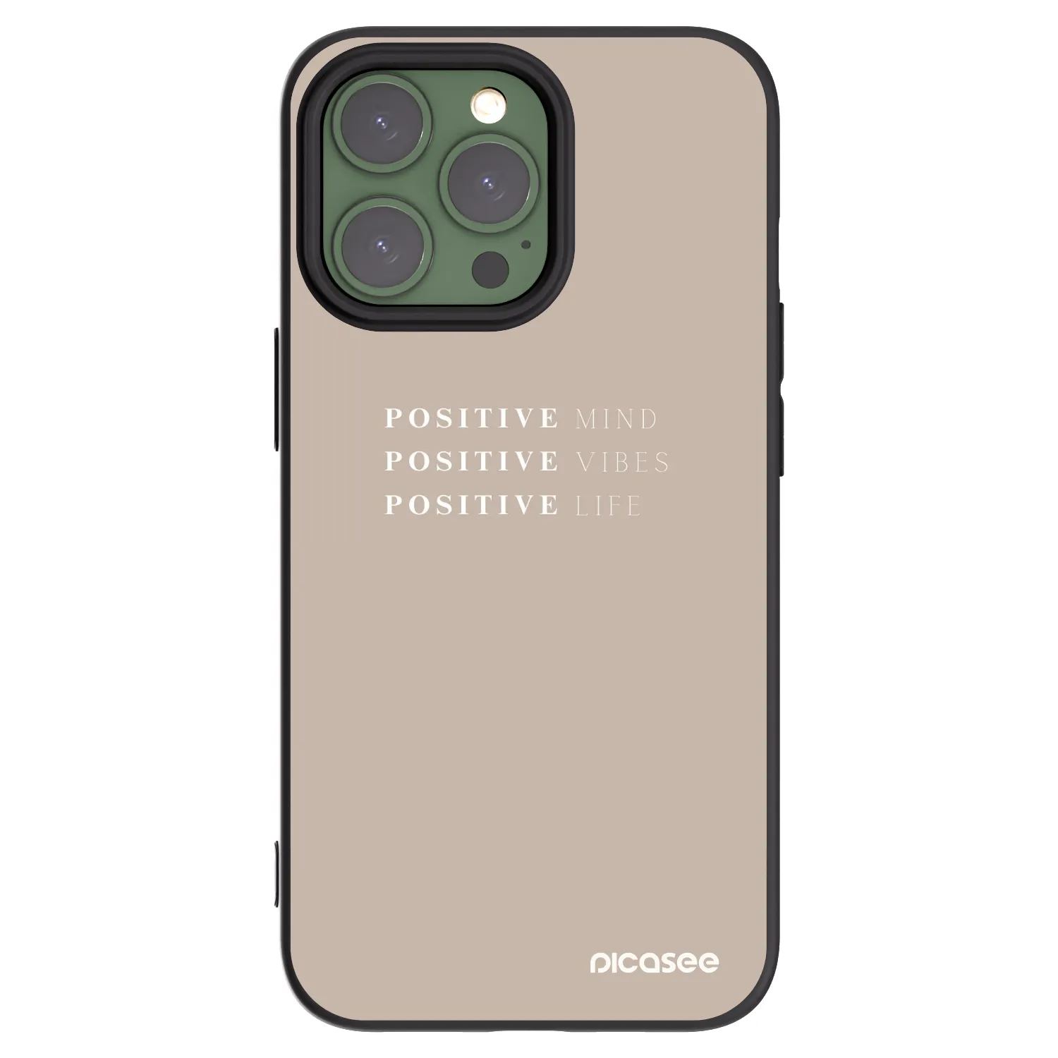 Picasee silikonowe czarne etui na Apple iPhone 13 Pro - Positive Vibes