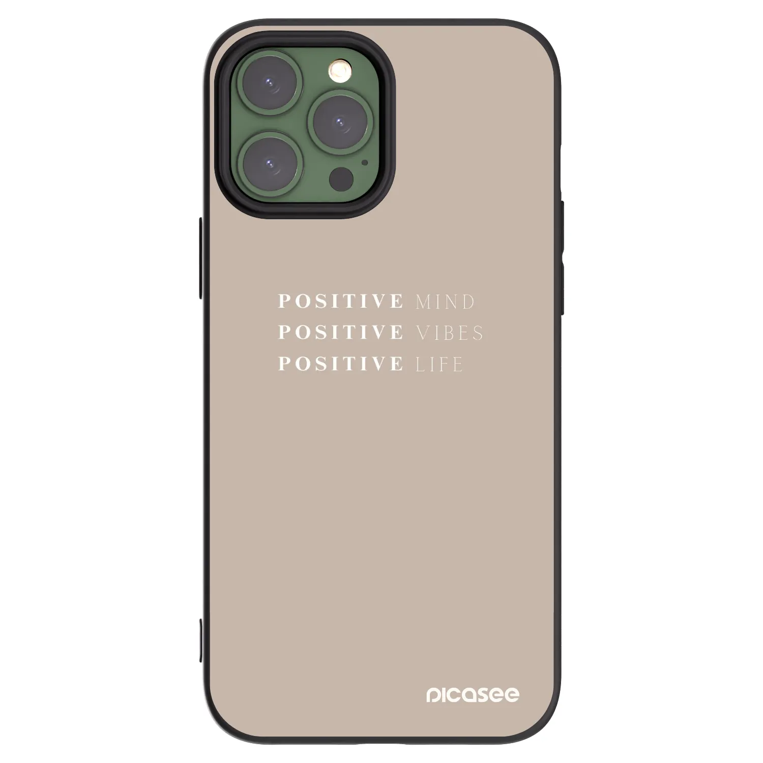 Picasee silikonowe czarne etui na Apple iPhone 13 Pro Max - Positive Vibes
