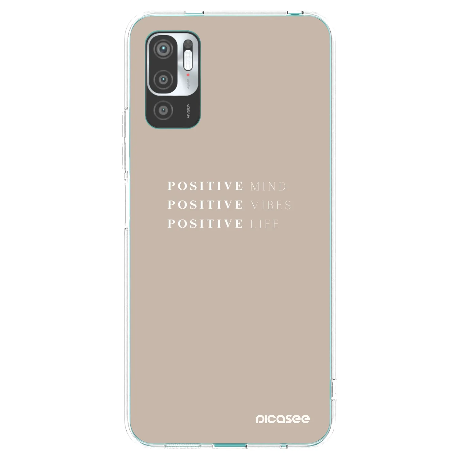 Picasee silikonowe przeźroczyste etui na Xiaomi Redmi Note 10 5G - Positive Vibes