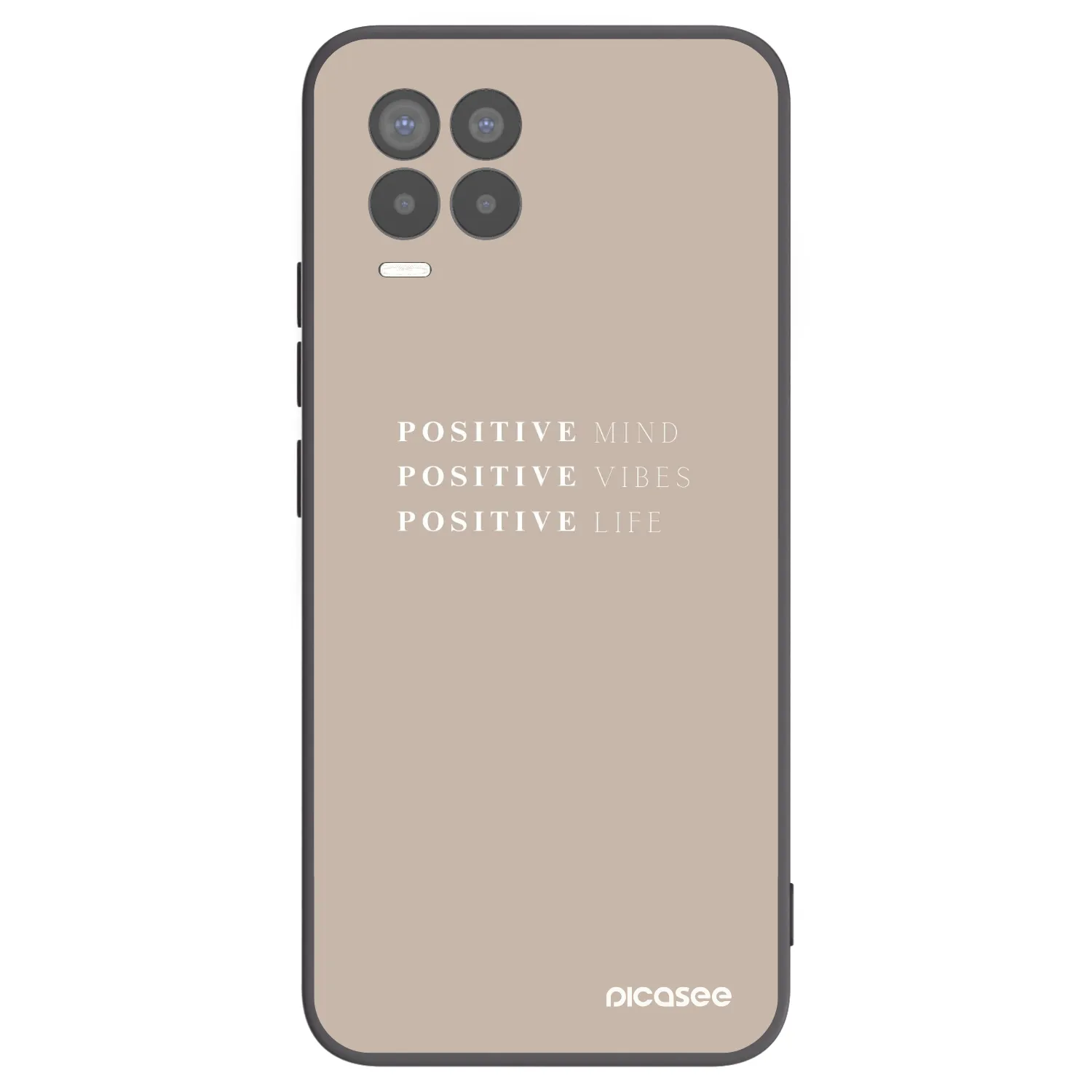 Picasee silikonowe czarne etui na Realme 8 Pro - Positive Vibes