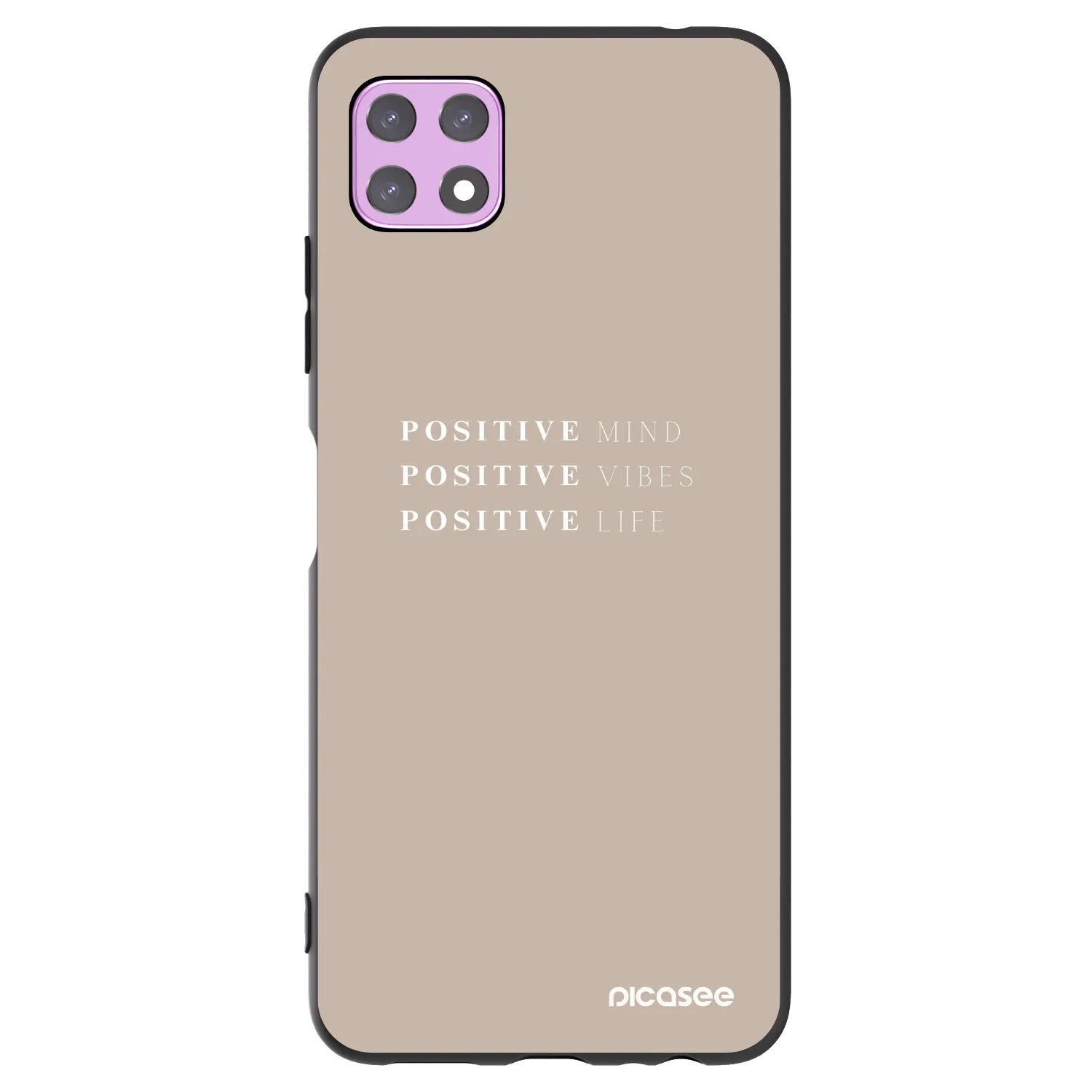 Picasee silikonowe czarne etui na Samsung Galaxy A22 A226B 5G - Positive Vibes