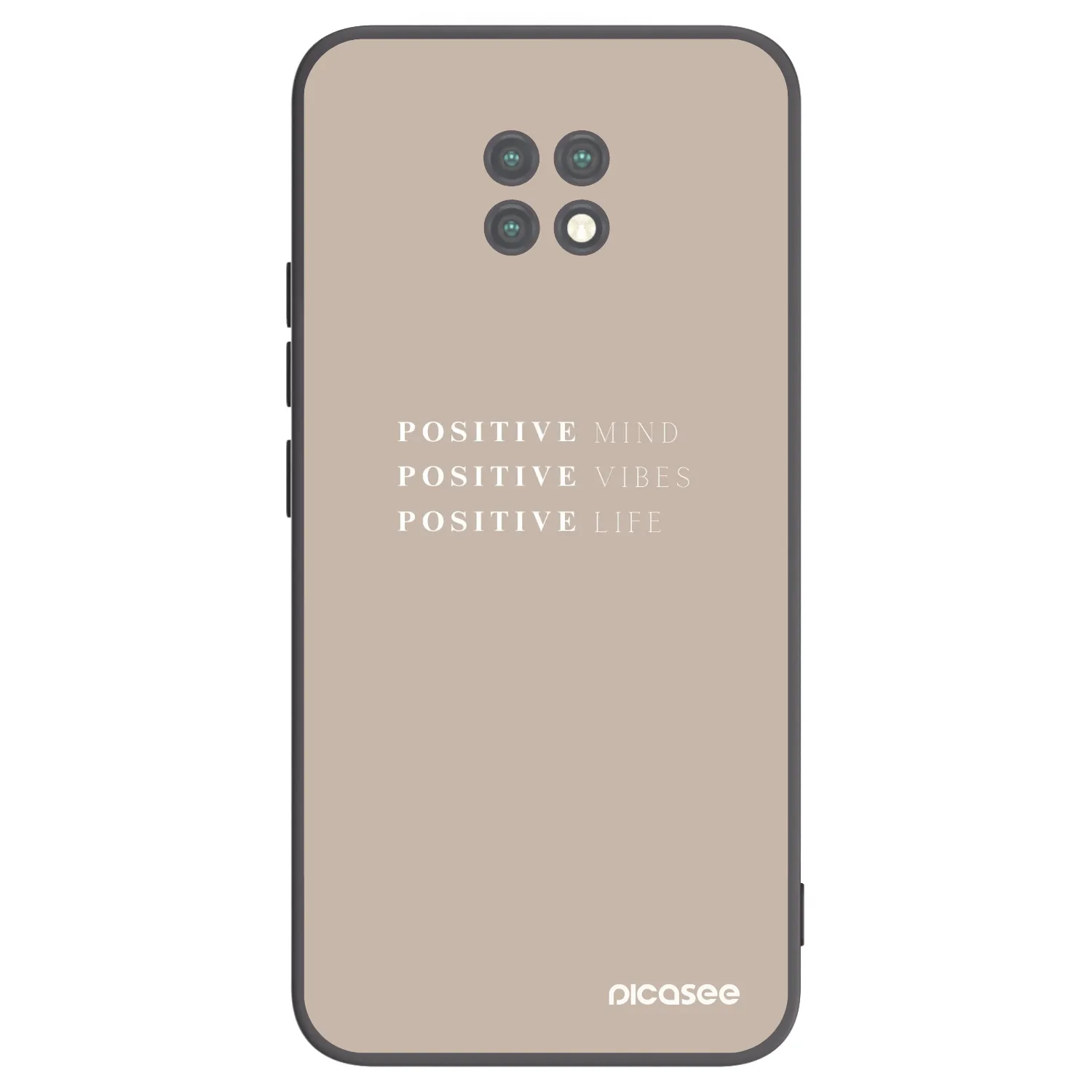 Picasee silikonowe czarne etui na Xiaomi Redmi Note 9T - Positive Vibes