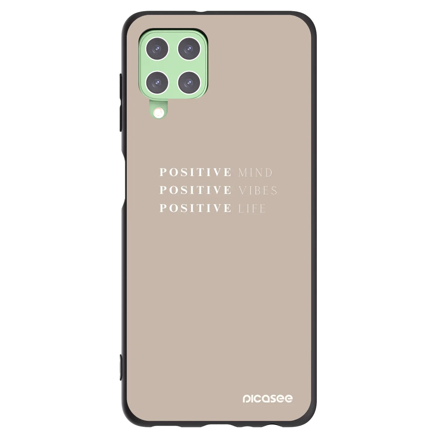 Picasee silikonowe czarne etui na Samsung Galaxy A22 A225F 4G - Positive Vibes