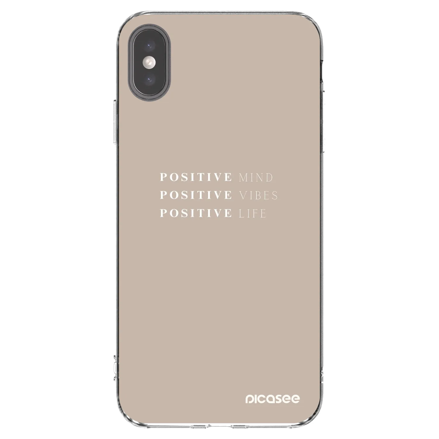Picasee silikonowe przeźroczyste etui na Apple iPhone XS Max - Positive Vibes