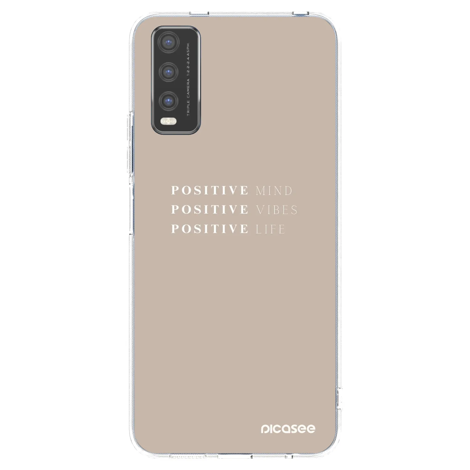 Picasee silikonowe przeźroczyste etui na Vivo Y20s - Positive Vibes