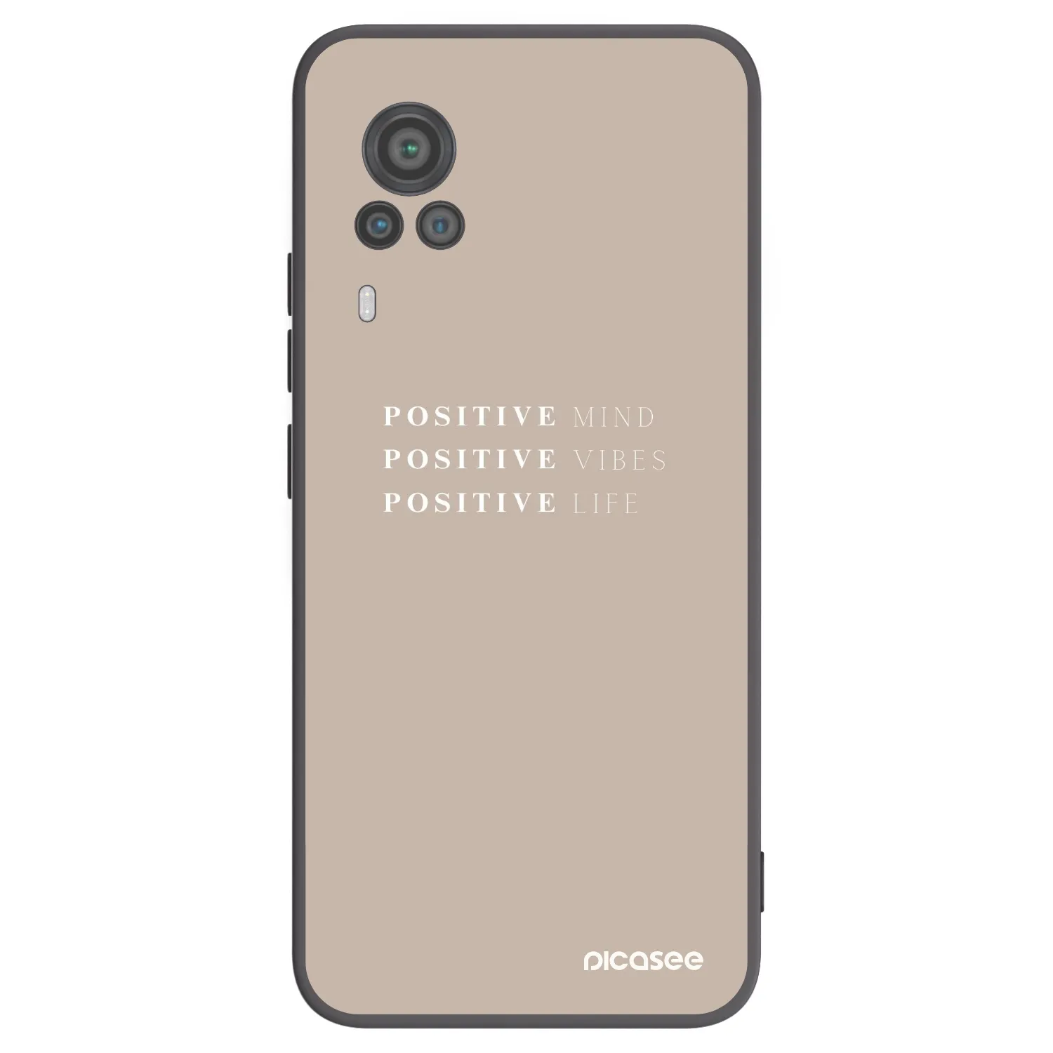 Picasee silikonowe czarne etui na Vivo X60 Pro 5G - Positive Vibes