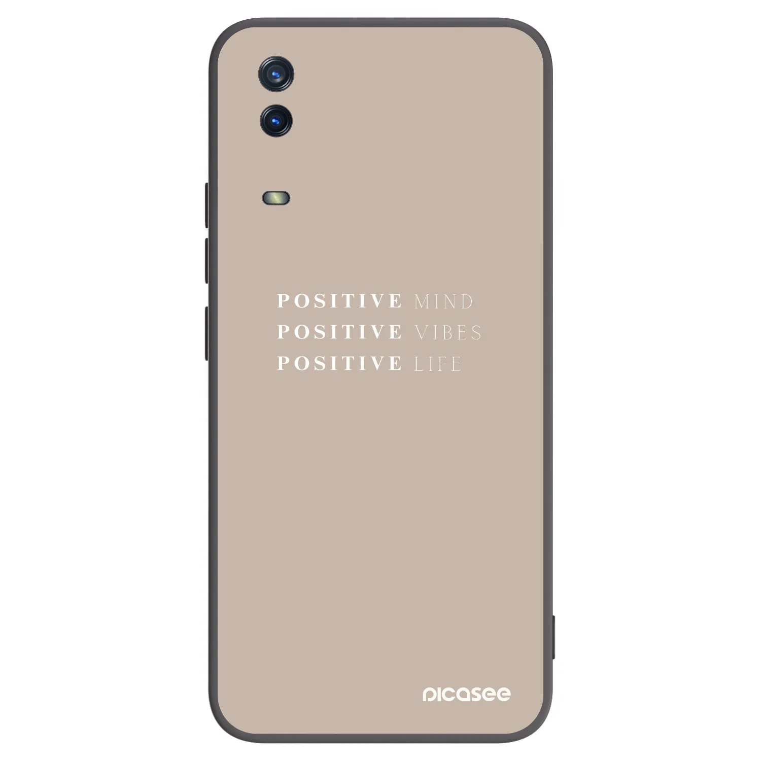 Picasee silikonowe czarne etui na Vivo Y11s - Positive Vibes