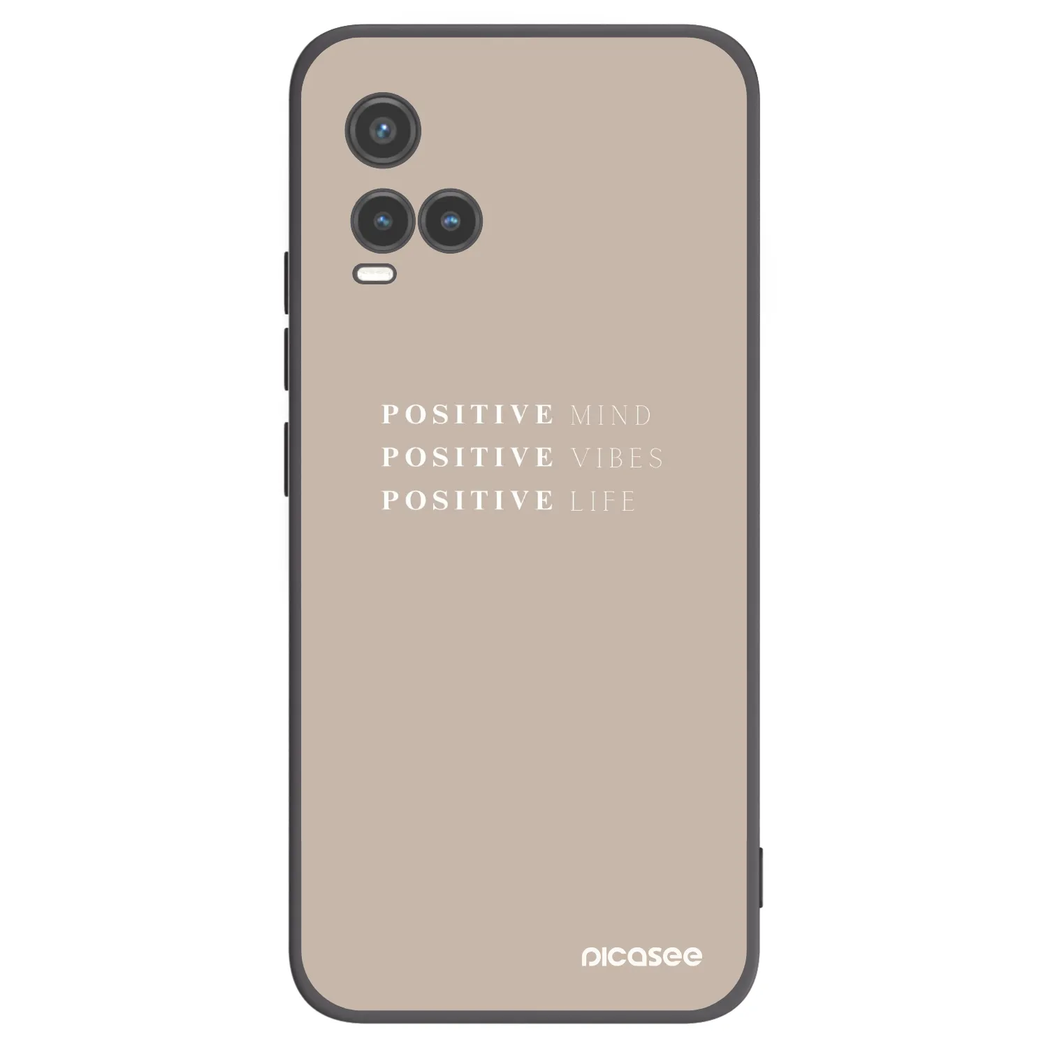 Picasee silikonowe czarne etui na Vivo Y33s - Positive Vibes