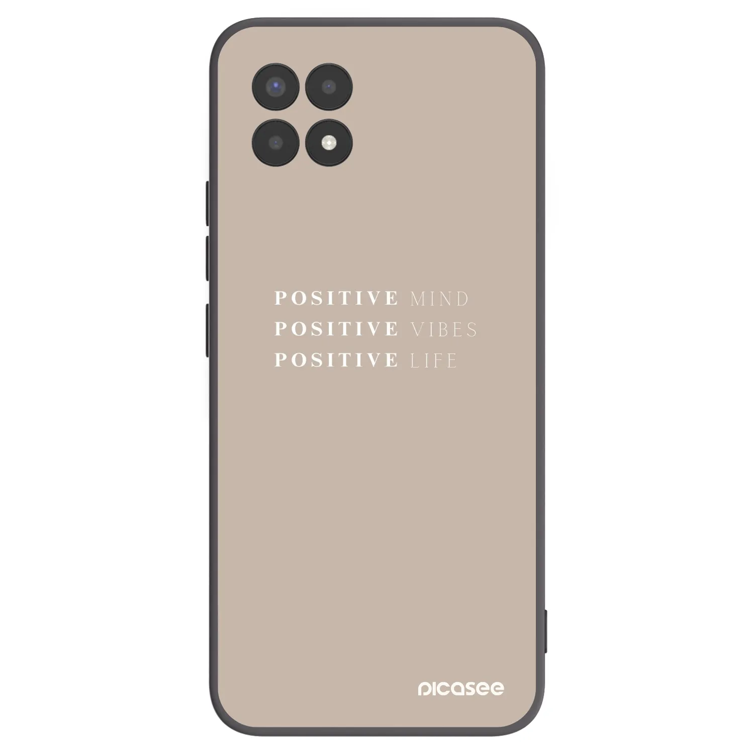 Picasee silikonowe czarne etui na Realme 8i - Positive Vibes