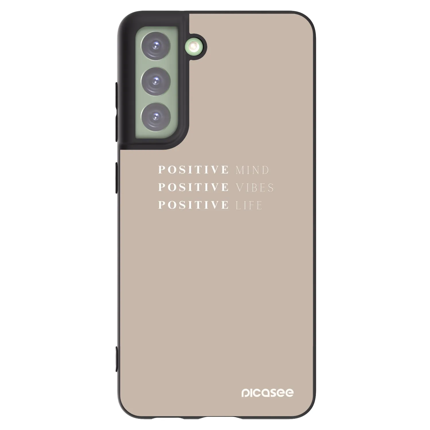 Picasee silikonowe czarne etui na Samsung Galaxy S21 FE 5G - Positive Vibes