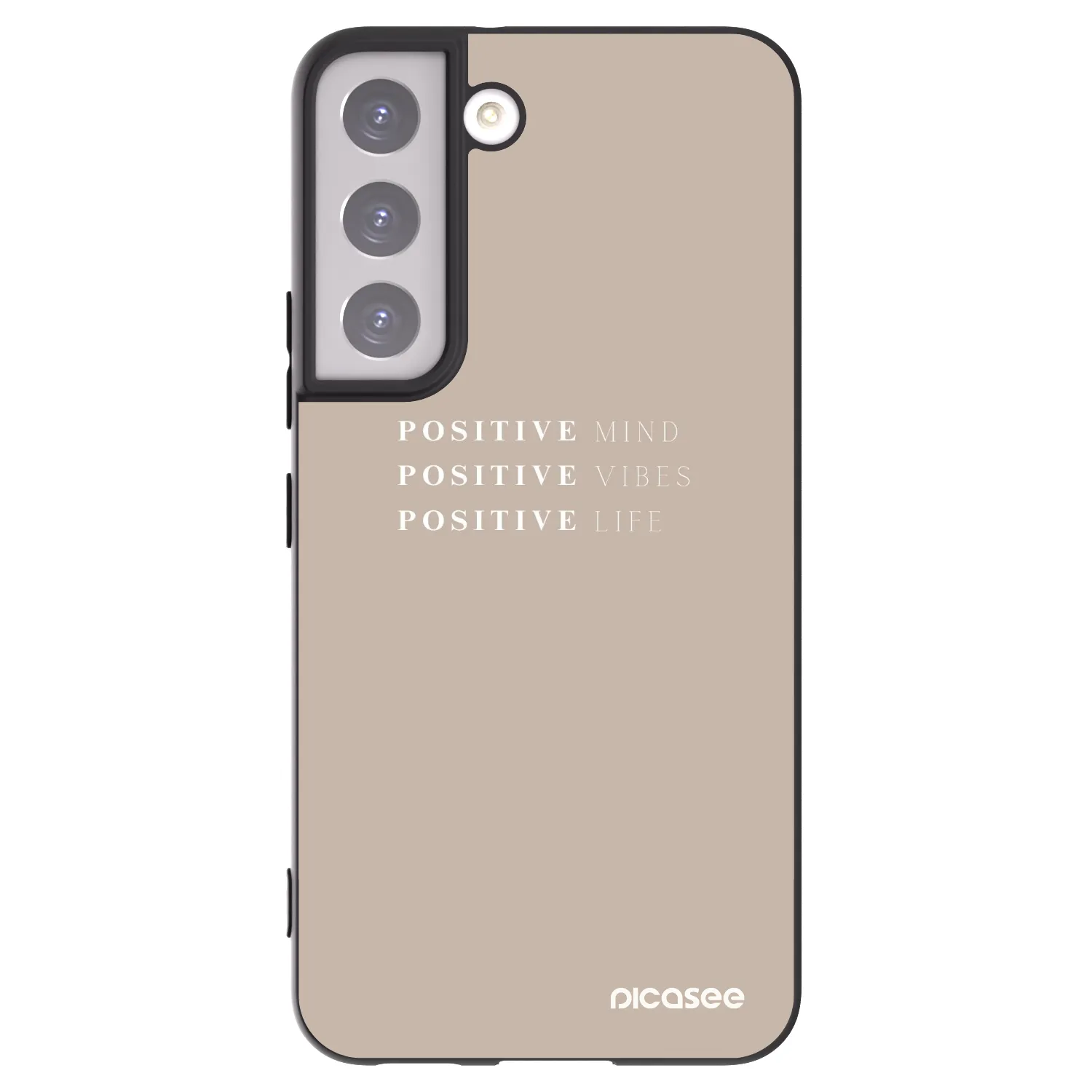 Picasee silikonowe czarne etui na Samsung Galaxy S22 5G - Positive Vibes