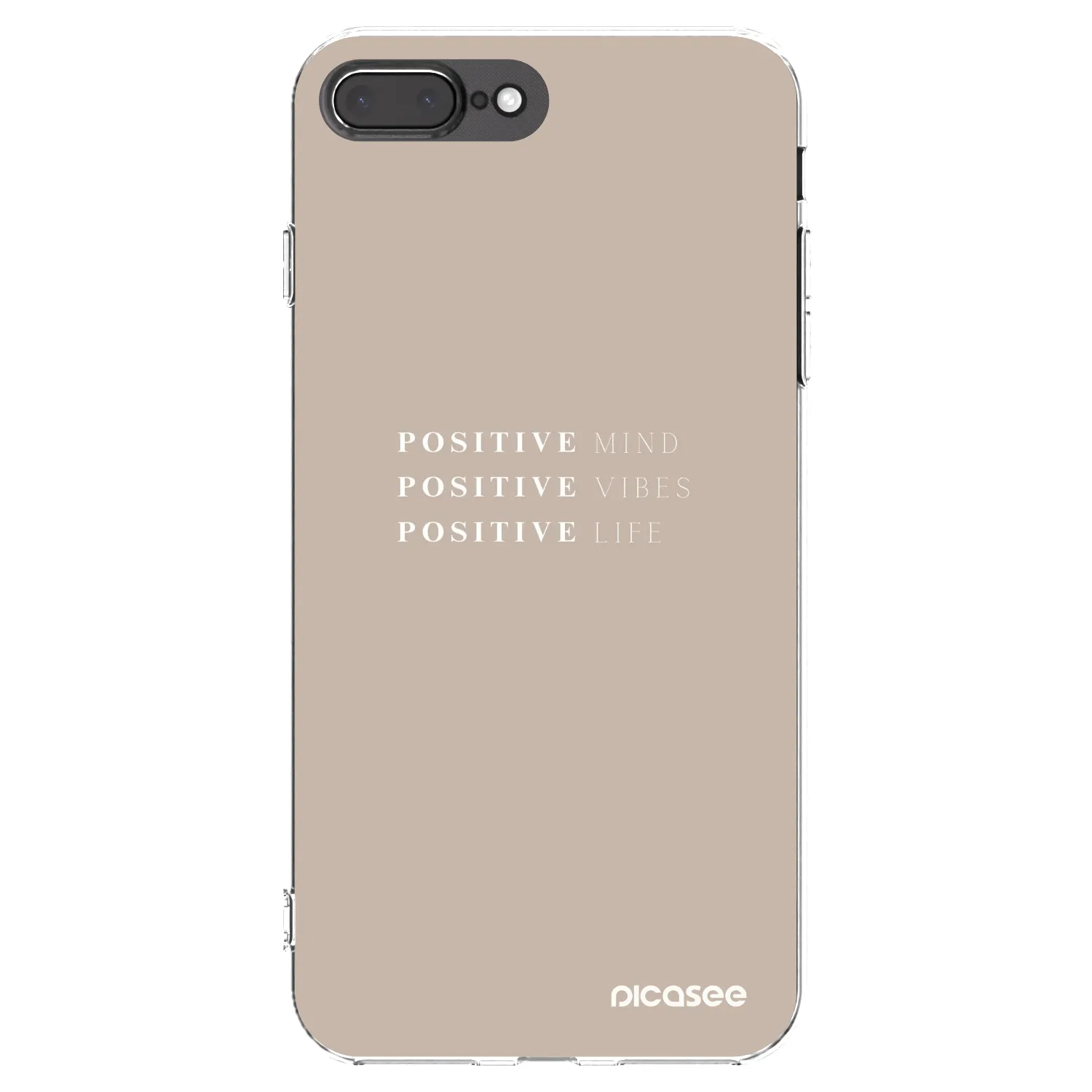 Picasee silikonowe przeźroczyste etui na Apple iPhone 7 Plus - Positive Vibes
