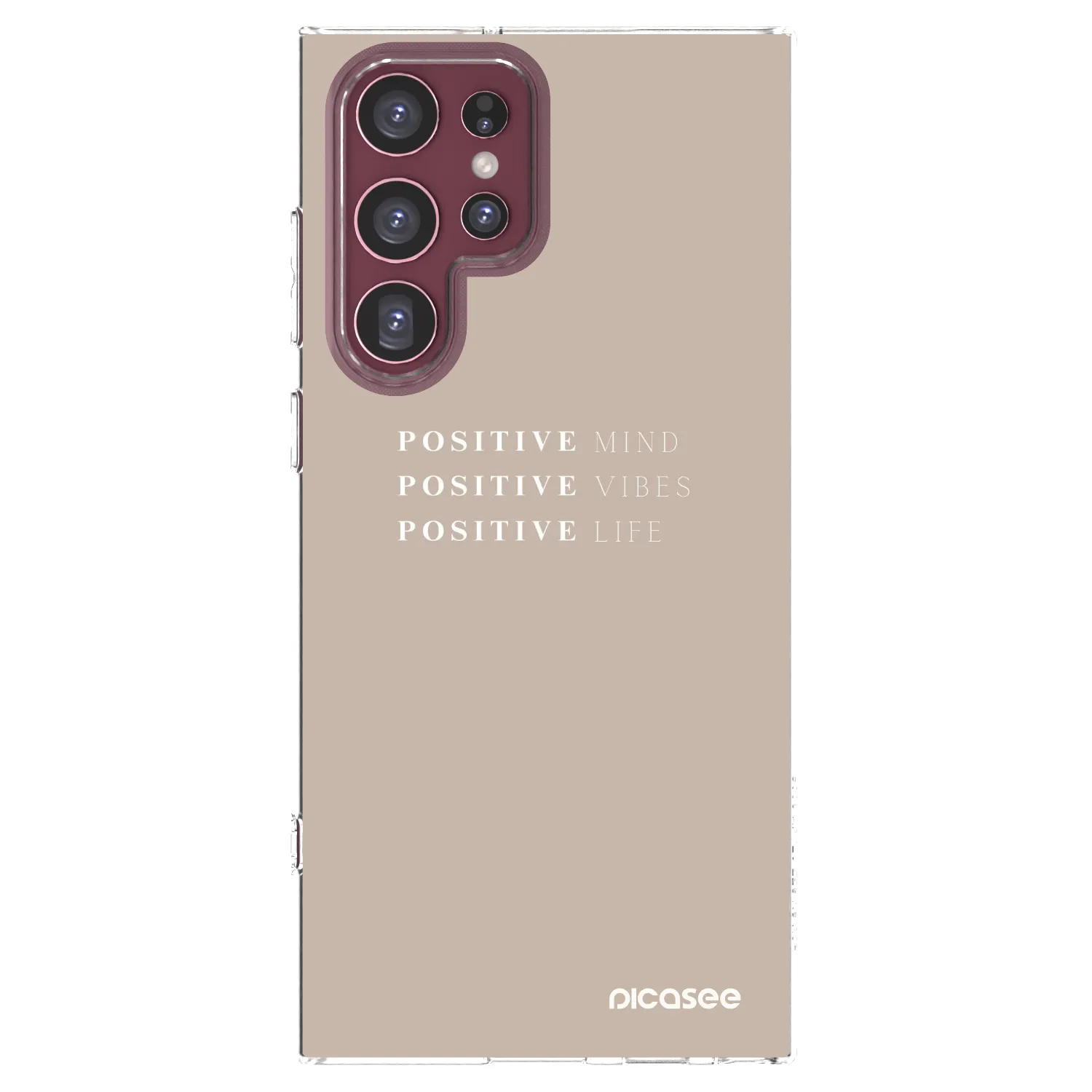 Picasee silikonowe przeźroczyste etui na Samsung Galaxy S22 Ultra 5G - Positive Vibes