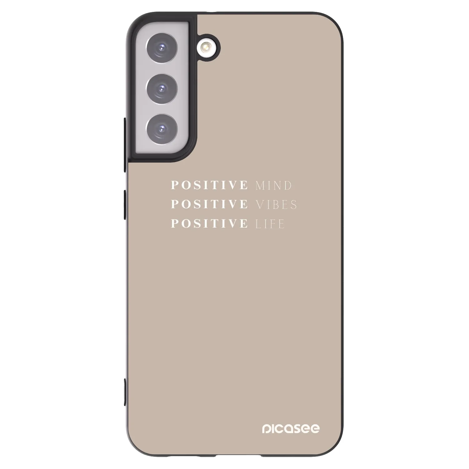 Picasee silikonowe czarne etui na Samsung Galaxy S22+ 5G - Positive Vibes