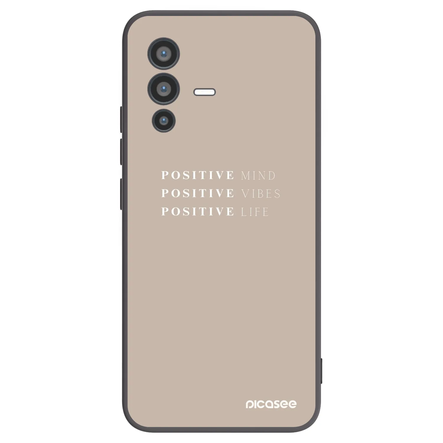 Picasee silikonowe czarne etui na Vivo V23 5G - Positive Vibes