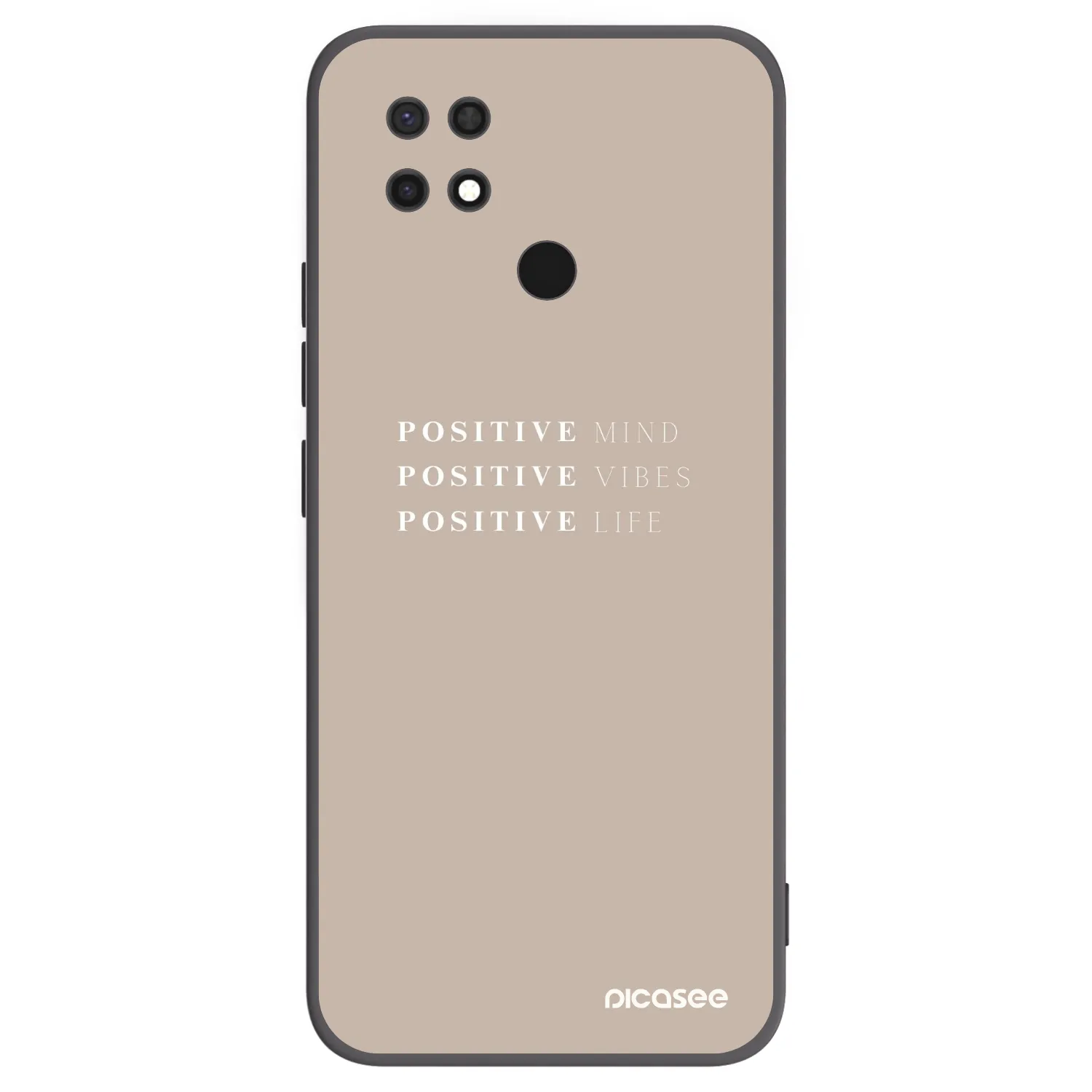 Picasee silikonowe czarne etui na Xiaomi Redmi 10C - Positive Vibes