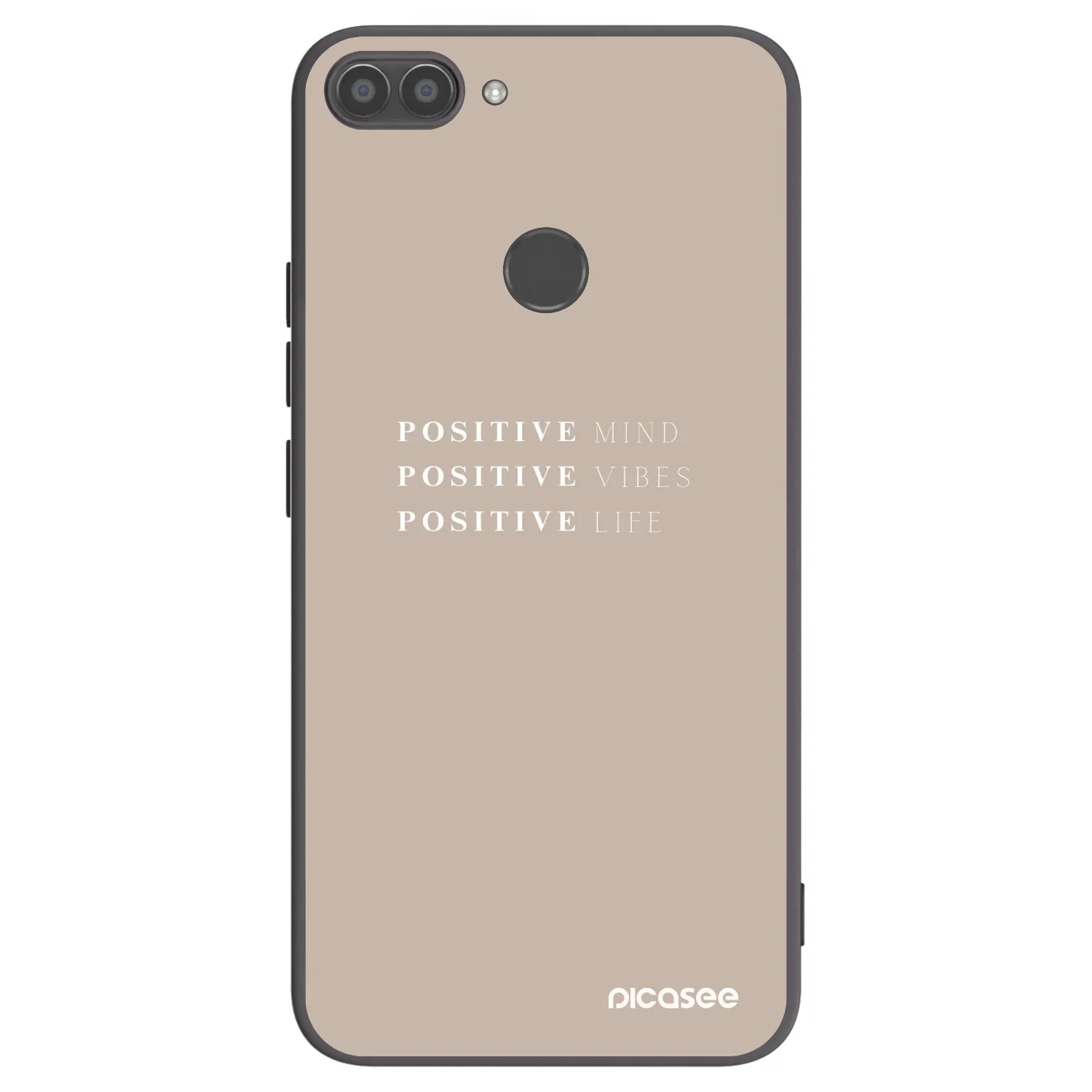 Picasee silikonowe czarne etui na Huawei P Smart - Positive Vibes