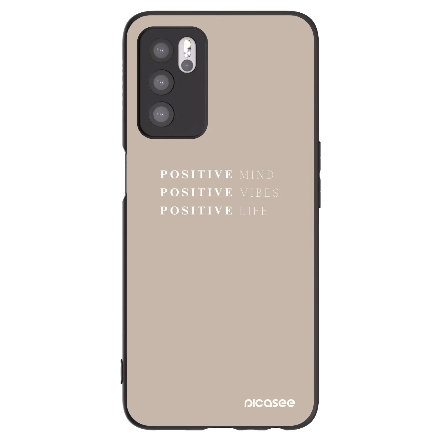 Picasee silikonowe czarne etui na OPPO A16s - Positive Vibes