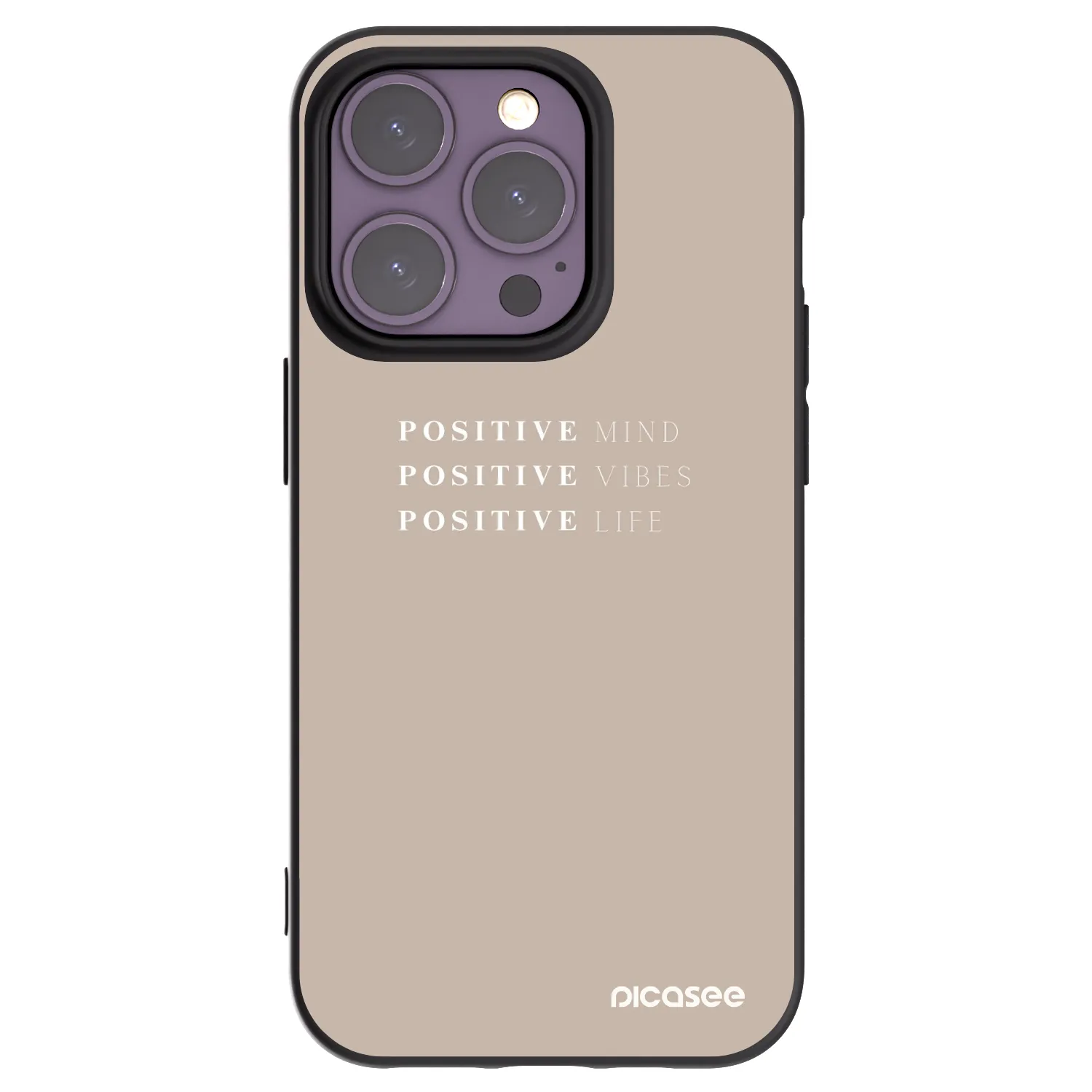 Picasee silikonowe czarne etui na Apple iPhone 14 Pro - Positive Vibes