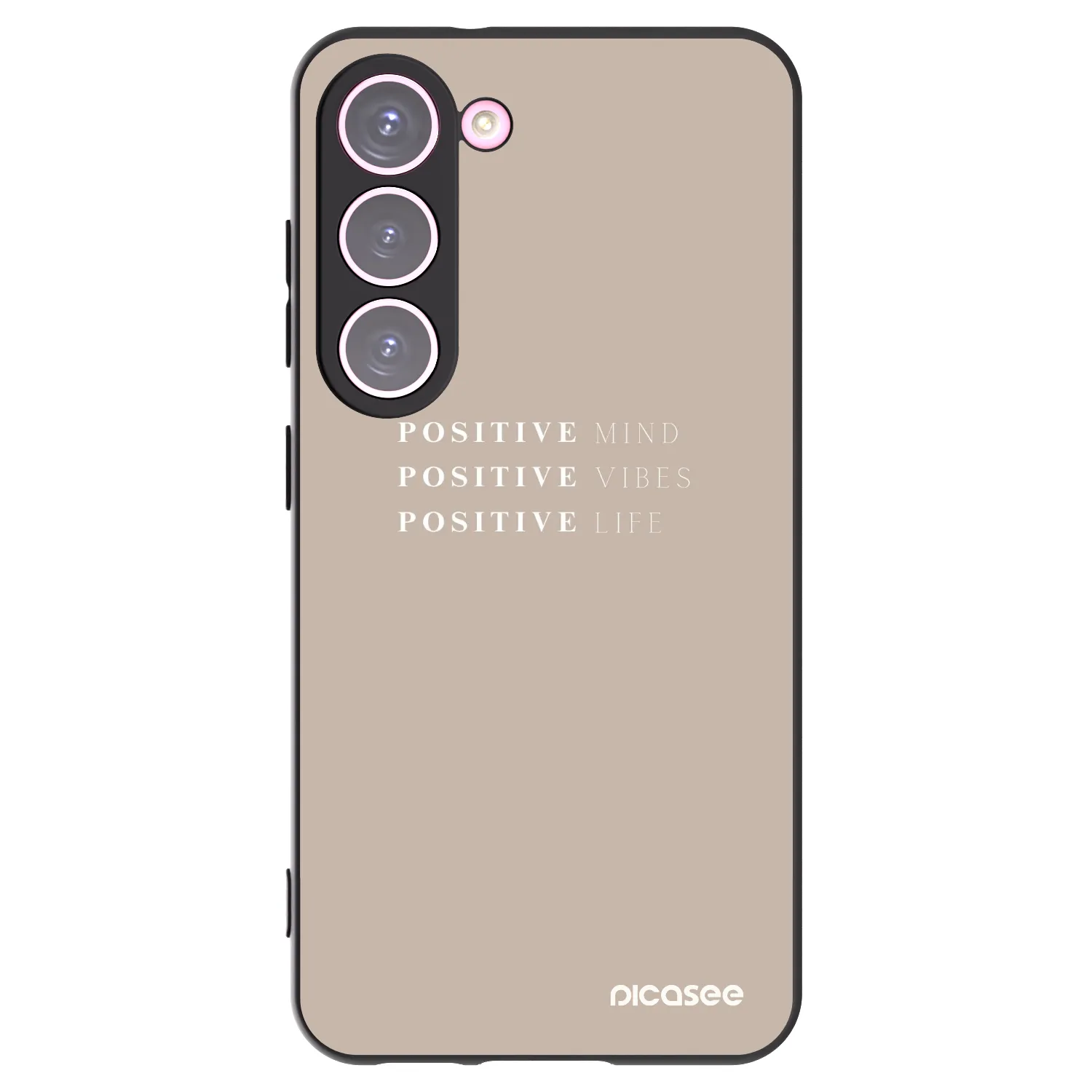 Picasee silikonowe czarne etui na Samsung Galaxy S23 5G - Positive Vibes