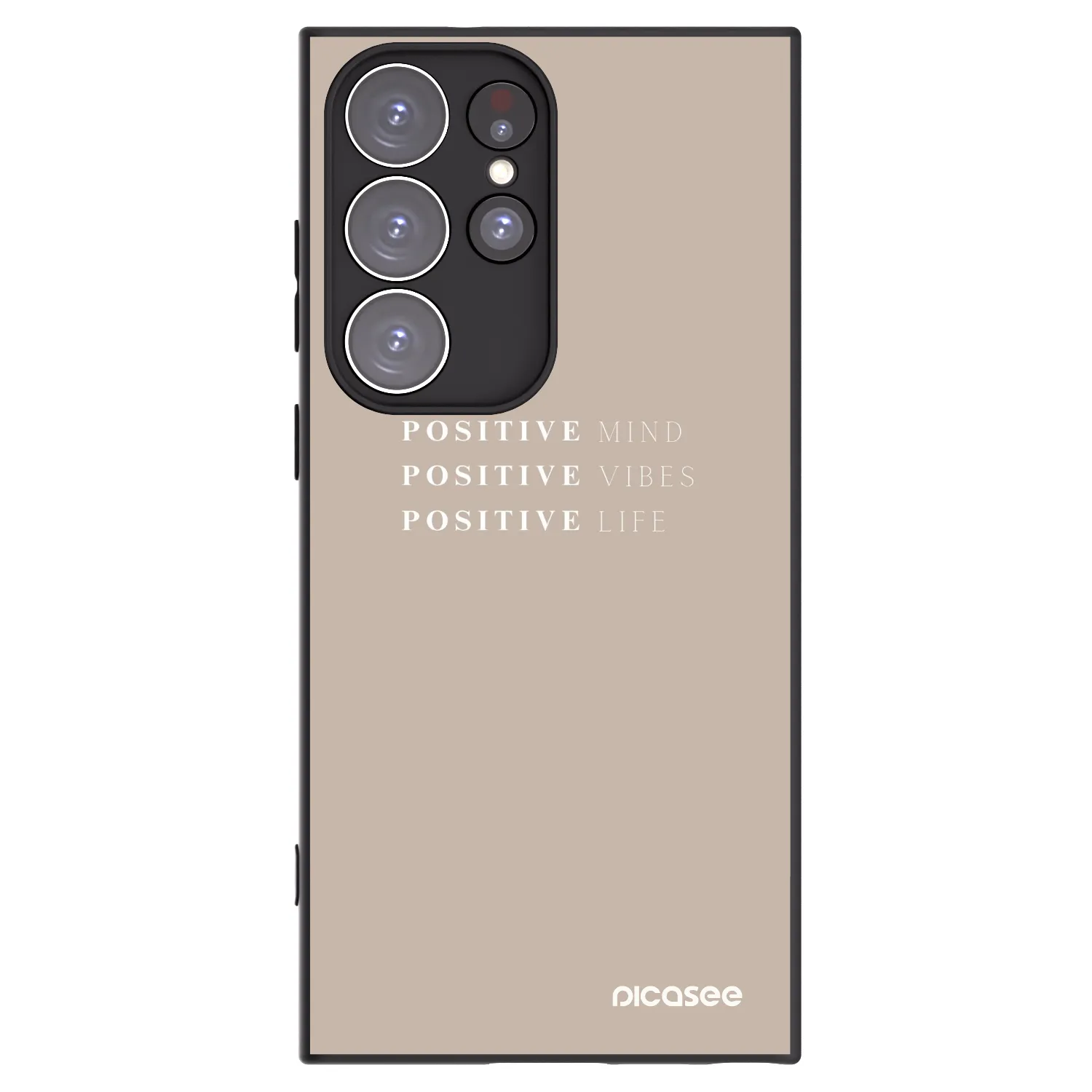 Picasee silikonowe czarne etui na Samsung Galaxy S23 Ultra 5G - Positive Vibes