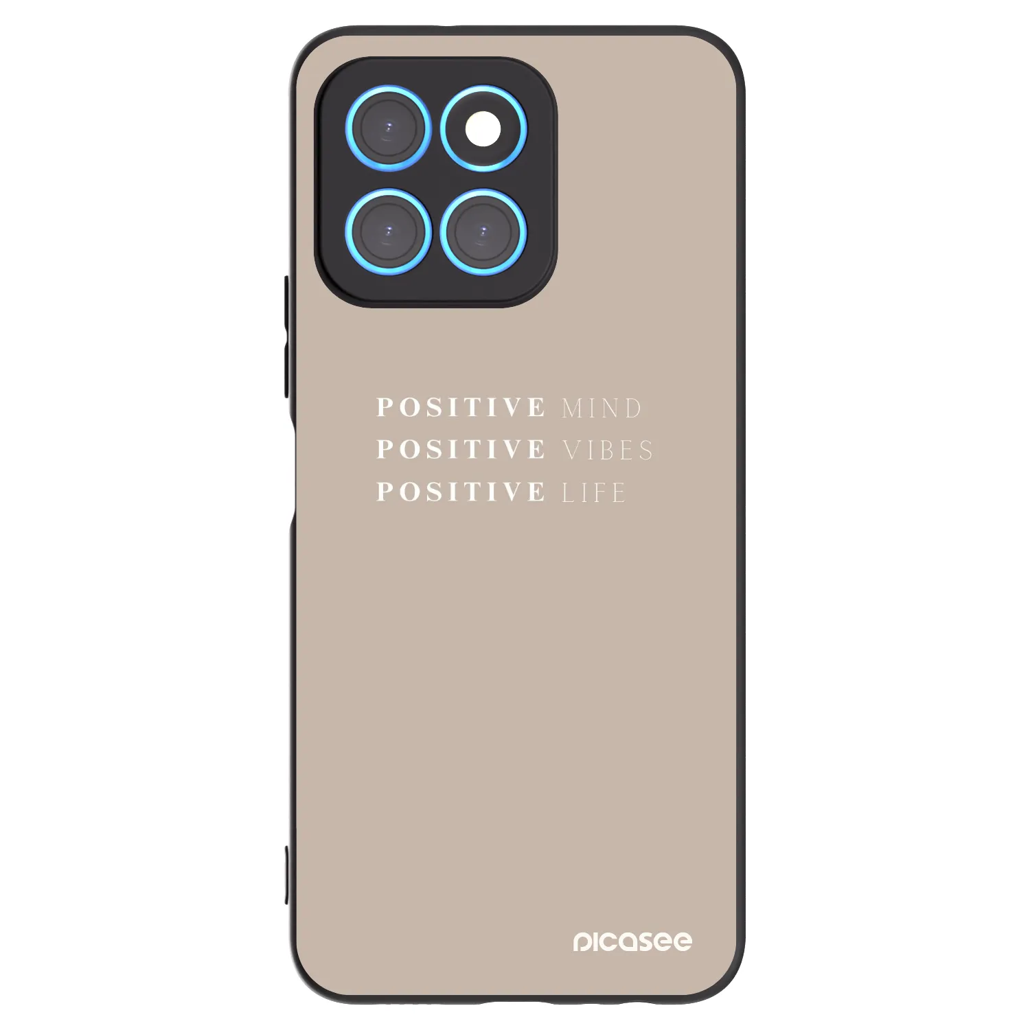 Picasee silikonowe czarne etui na Honor X8 5G - Positive Vibes