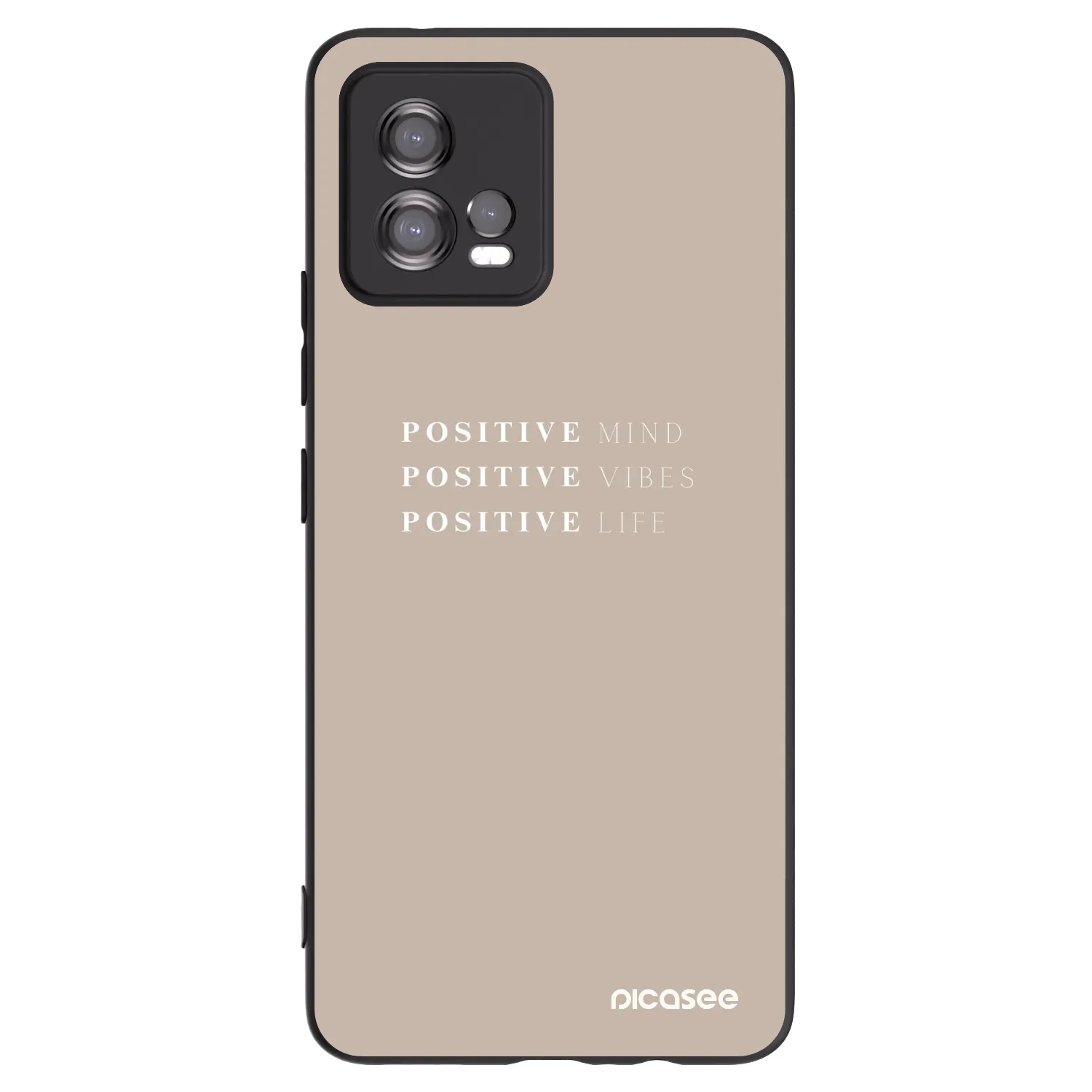 Picasee silikonowe czarne etui na Motorola Moto G72 - Positive Vibes