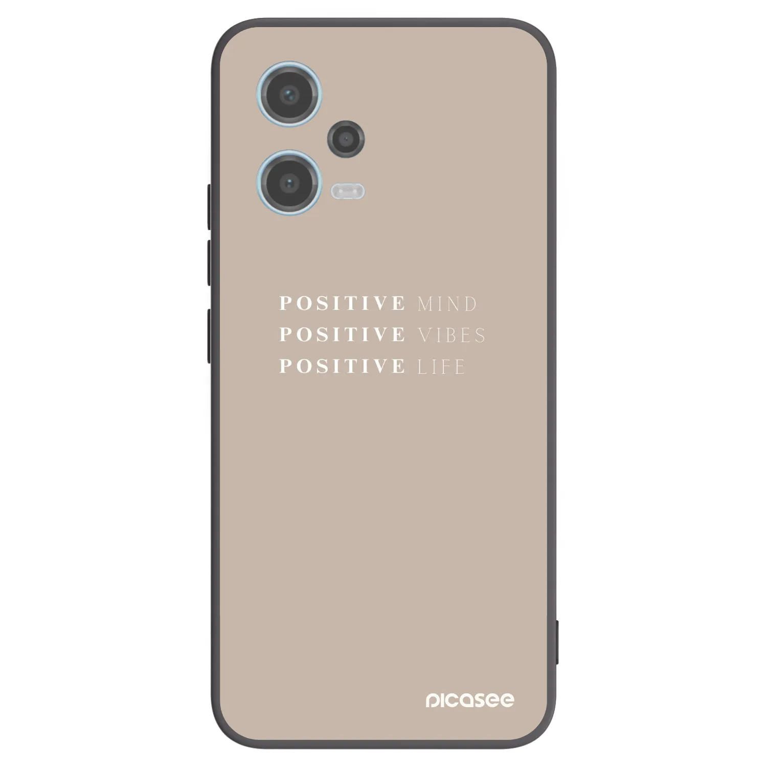 Picasee silikonowe czarne etui na Xiaomi Redmi Note 12 5G - Positive Vibes