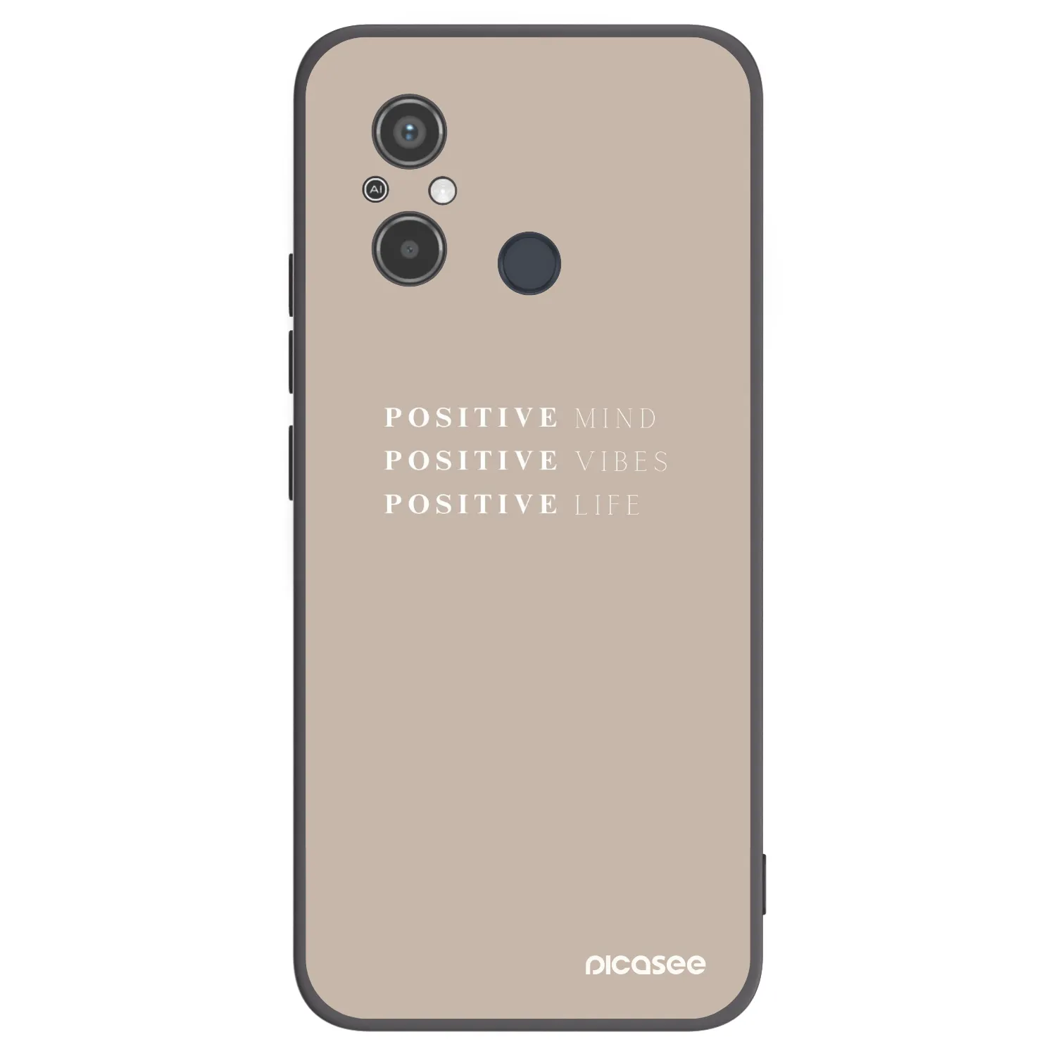 Picasee silikonowe czarne etui na Xiaomi Redmi 12C - Positive Vibes