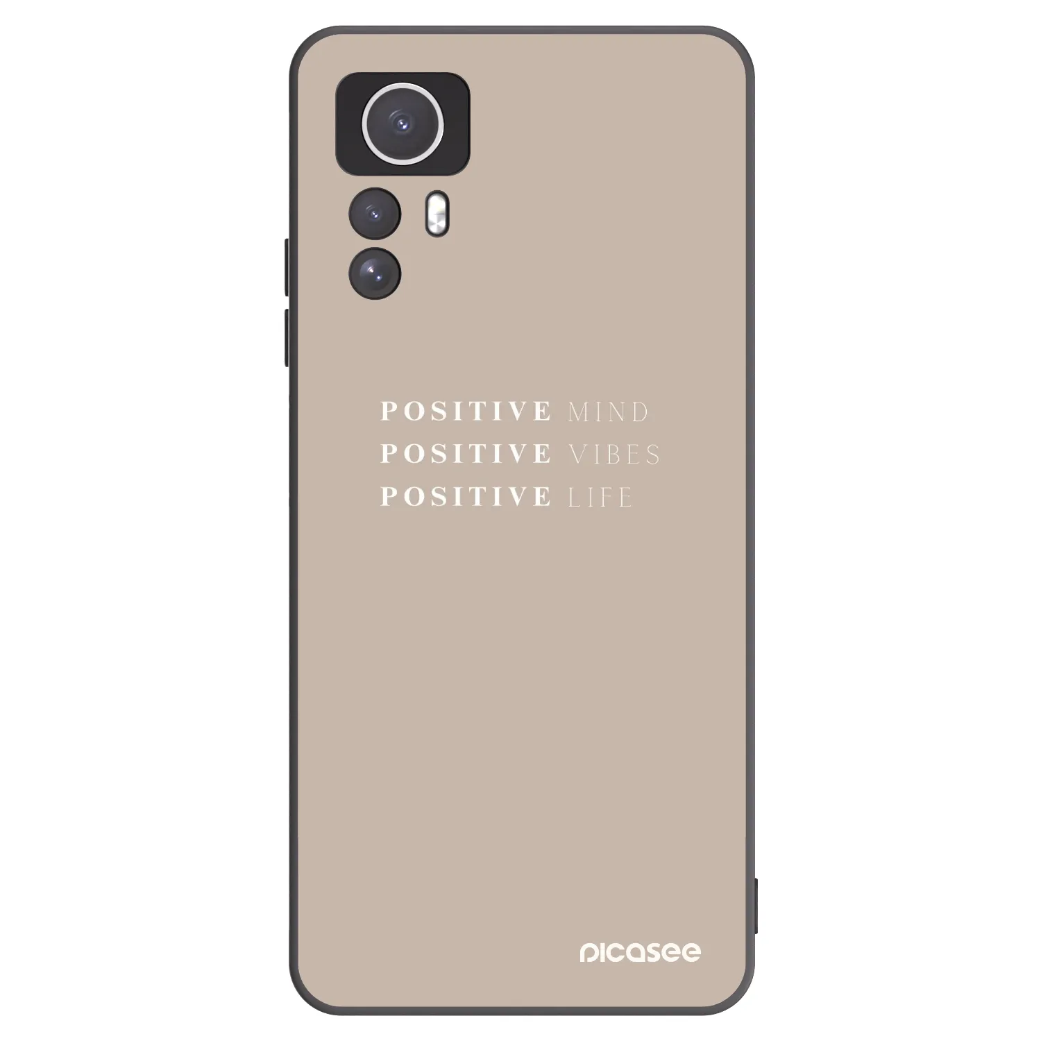 Picasee silikonowe czarne etui na Xiaomi Redmi Note 12S - Positive Vibes