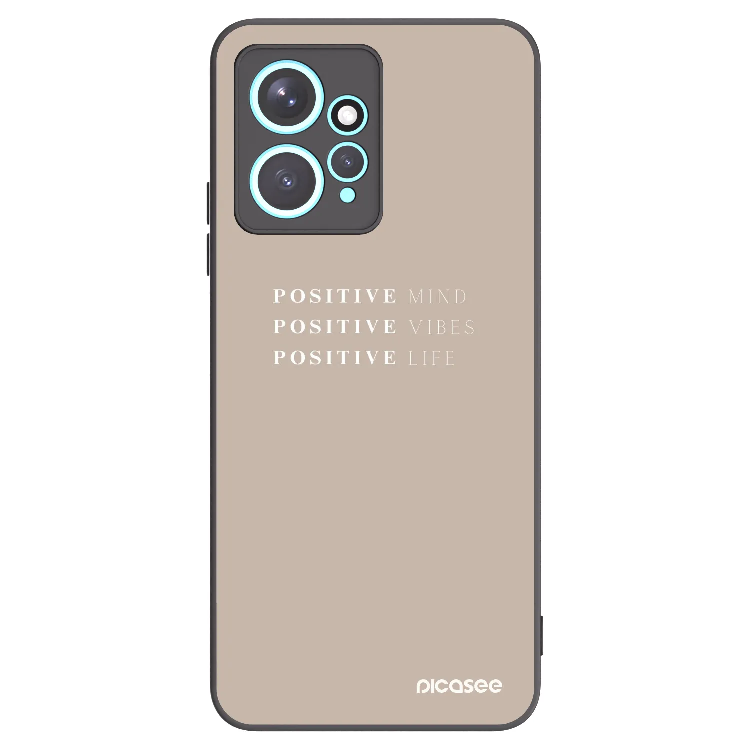Picasee silikonowe czarne etui na Xiaomi Redmi Note 12 4G - Positive Vibes