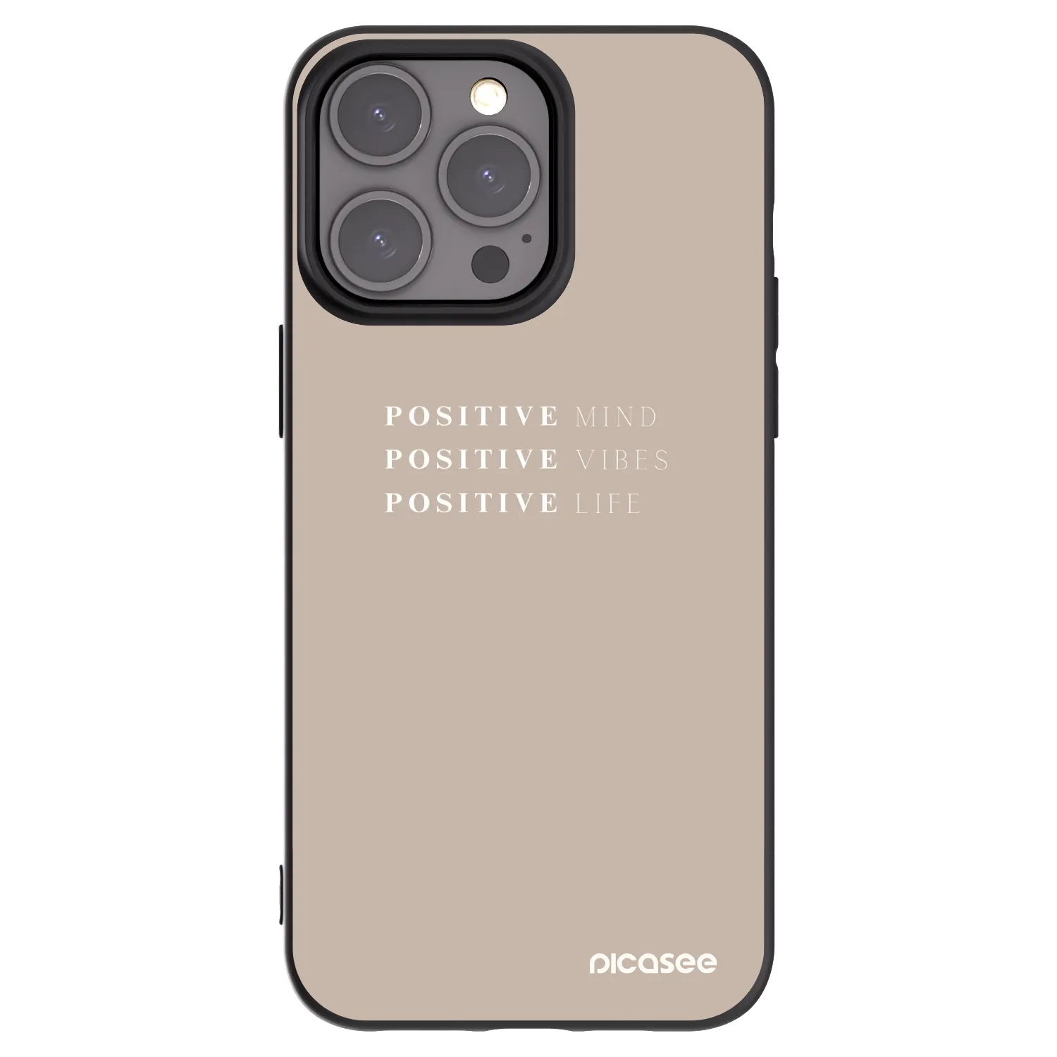 Picasee silikonowe czarne etui na Apple iPhone 15 Pro Max - Positive Vibes