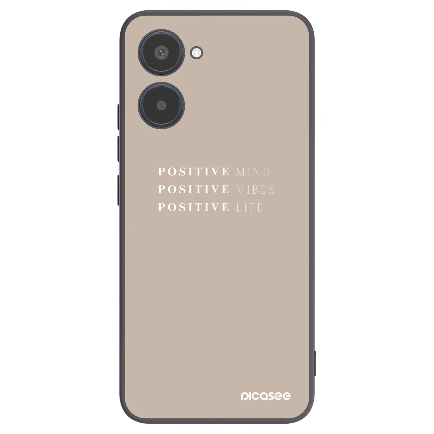 Picasee silikonowe czarne etui na Realme 10 4G - Positive Vibes