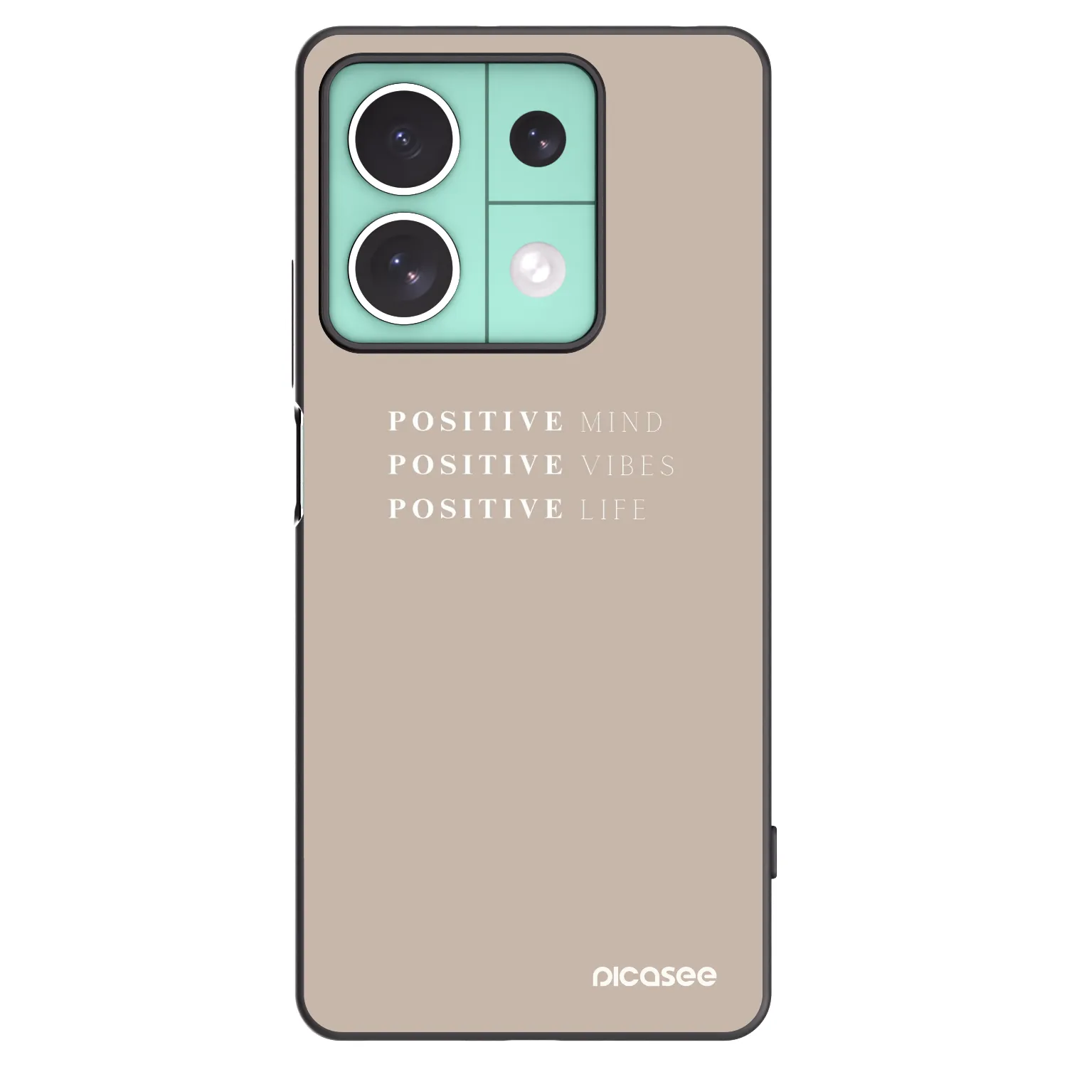 Picasee silikonowe czarne etui na Xiaomi Redmi Note 13 5G - Positive Vibes