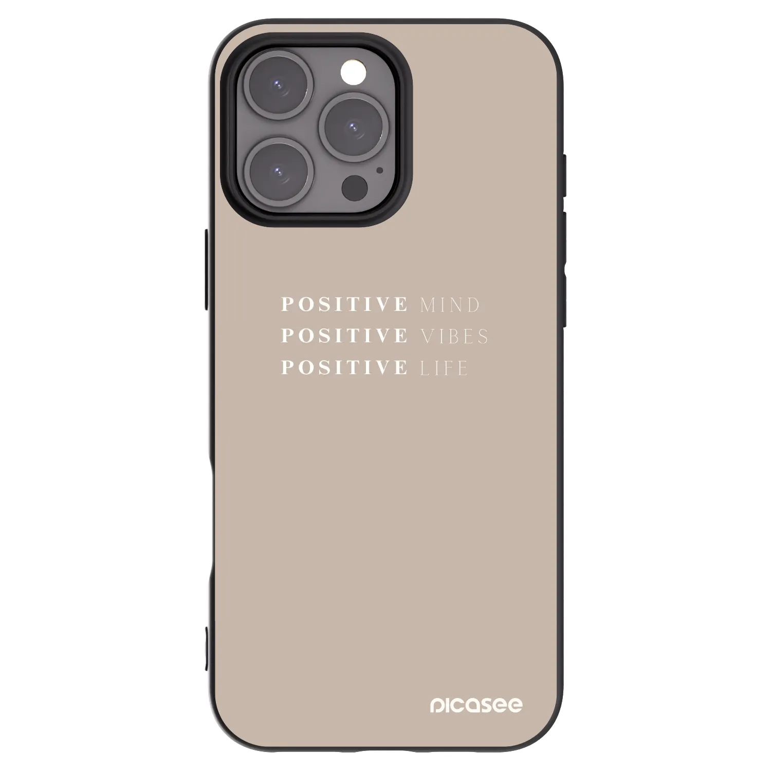 Picasee silikonowe czarne etui na Apple iPhone 16 Pro Max - Positive Vibes