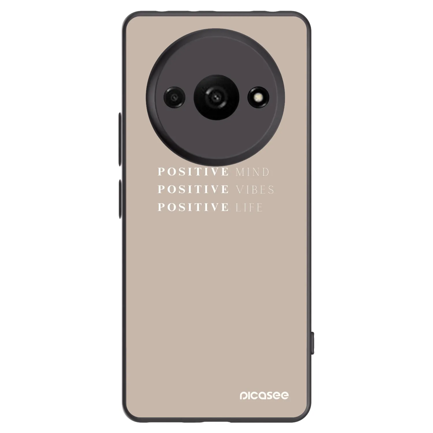 Picasee silikonowe czarne etui na Xiaomi Redmi A3 - Positive Vibes