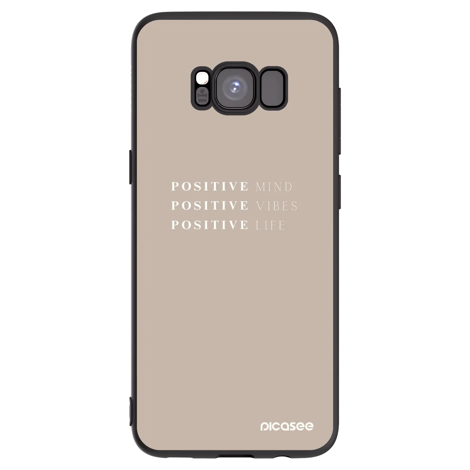 Picasee silikonowe czarne etui na Samsung Galaxy S8 G950F - Positive Vibes