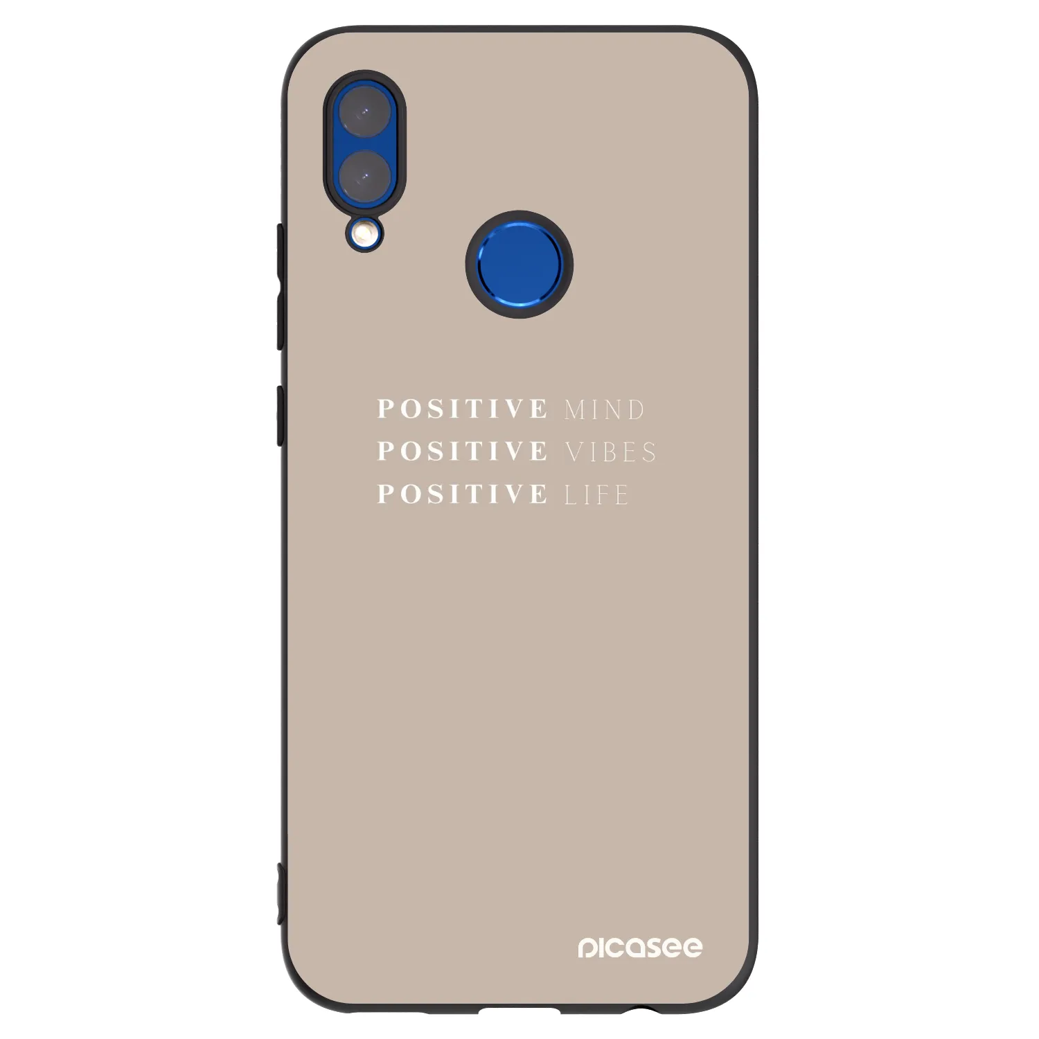 Picasee silikonowe czarne etui na Huawei P Smart 2019 - Positive Vibes