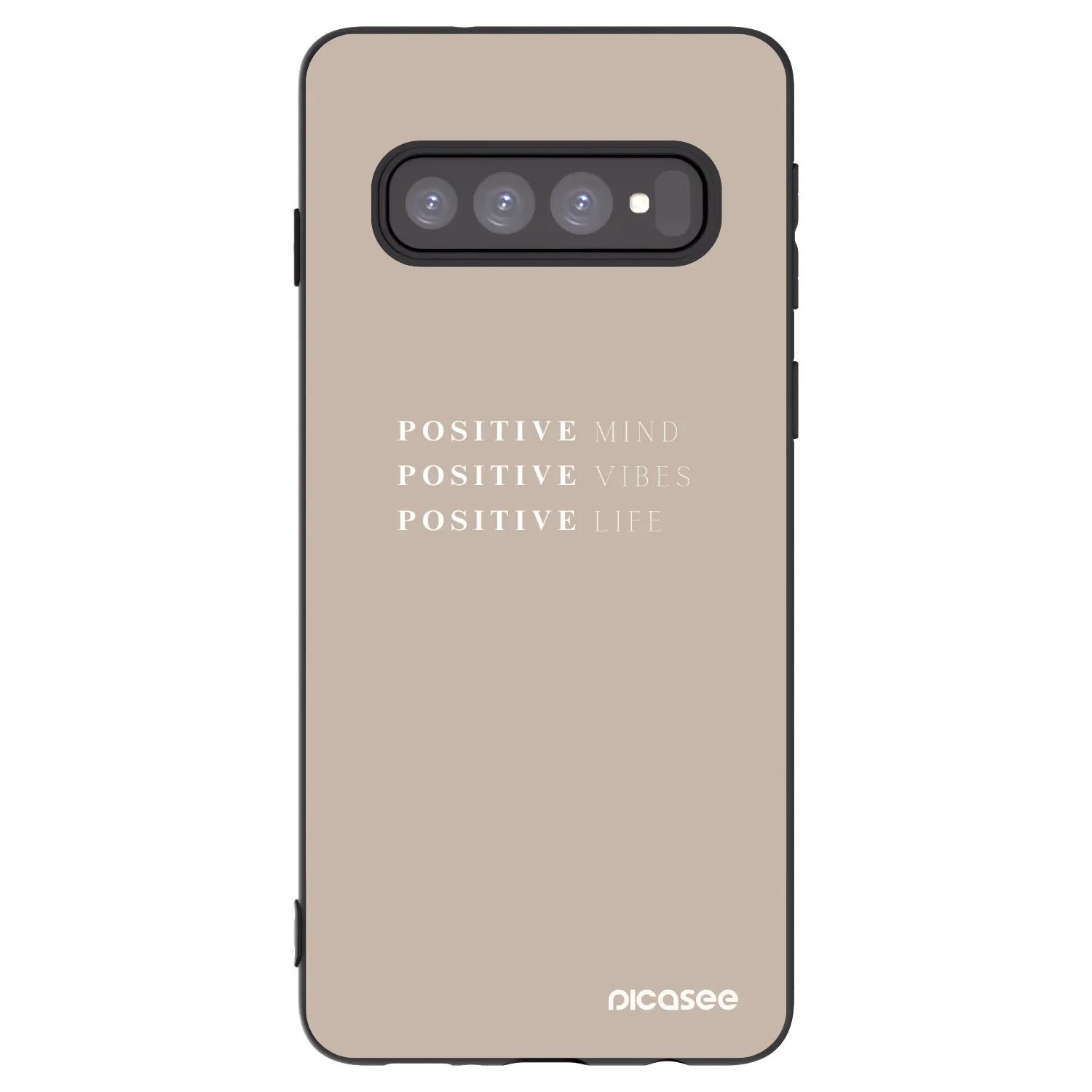 Picasee silikonowe czarne etui na Samsung Galaxy S10 G973 - Positive Vibes