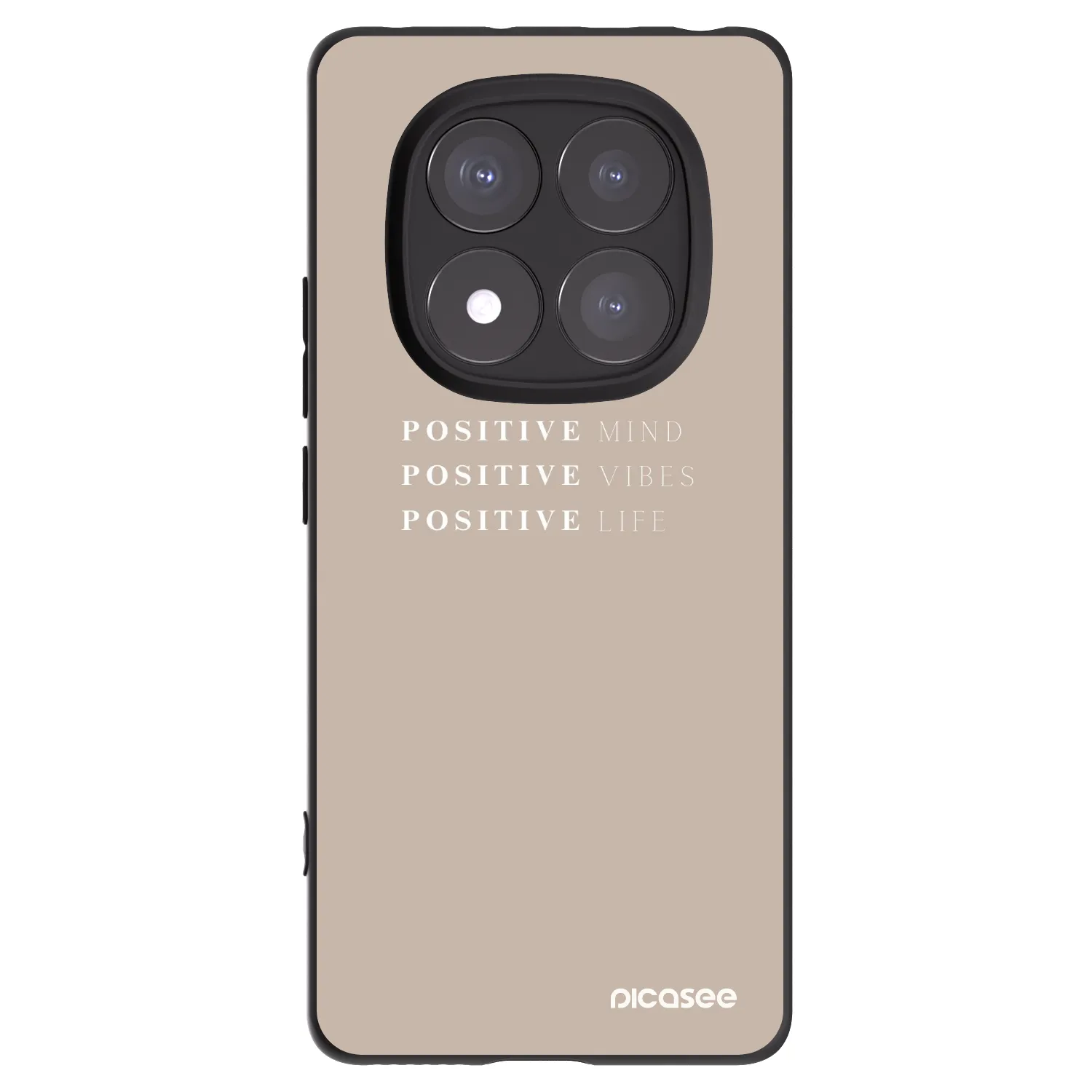Picasee silikonowe czarne etui na Xiaomi Redmi Note 14 Pro 5G - Positive Vibes