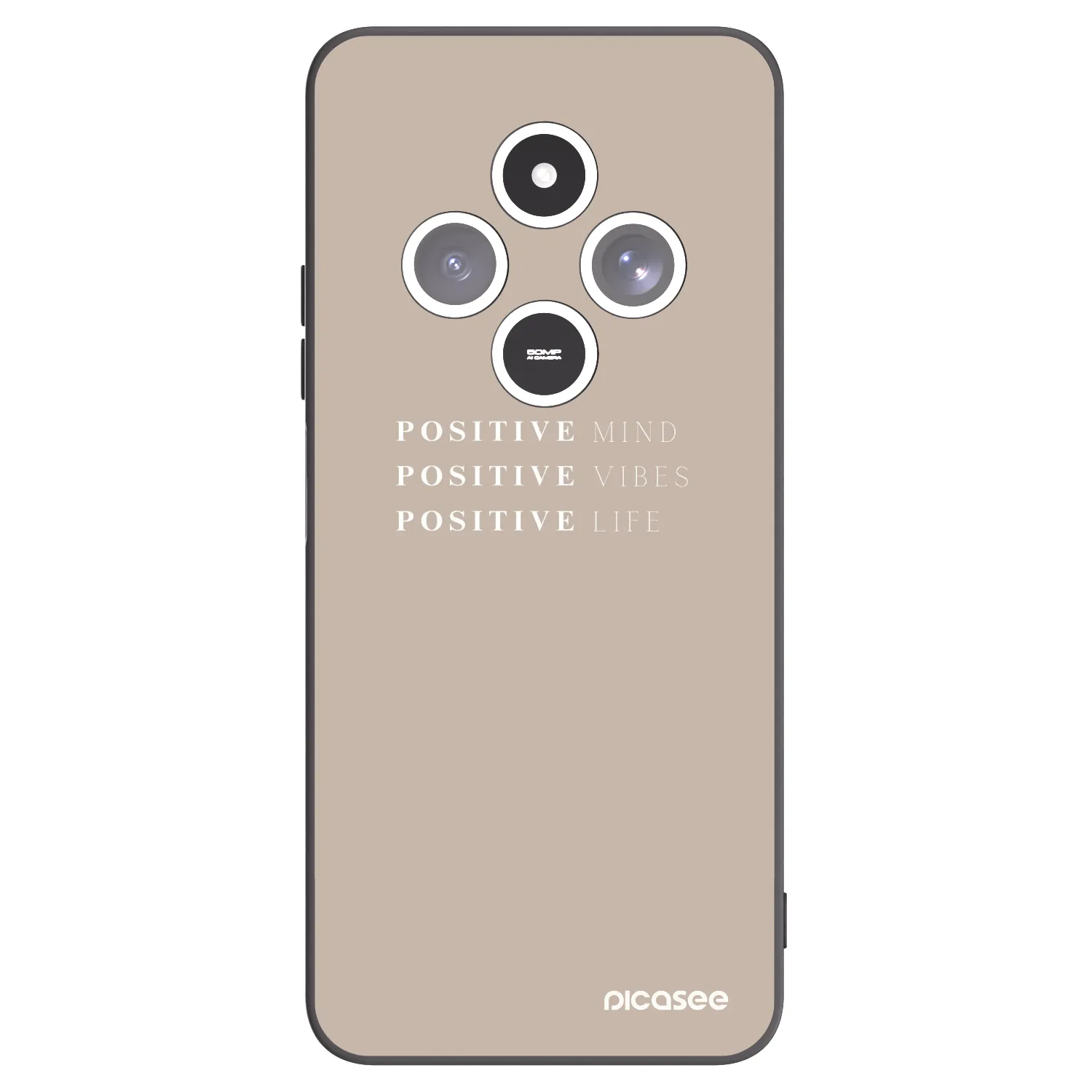 Picasee silikonowe czarne etui na Xiaomi Redmi 14C - Positive Vibes