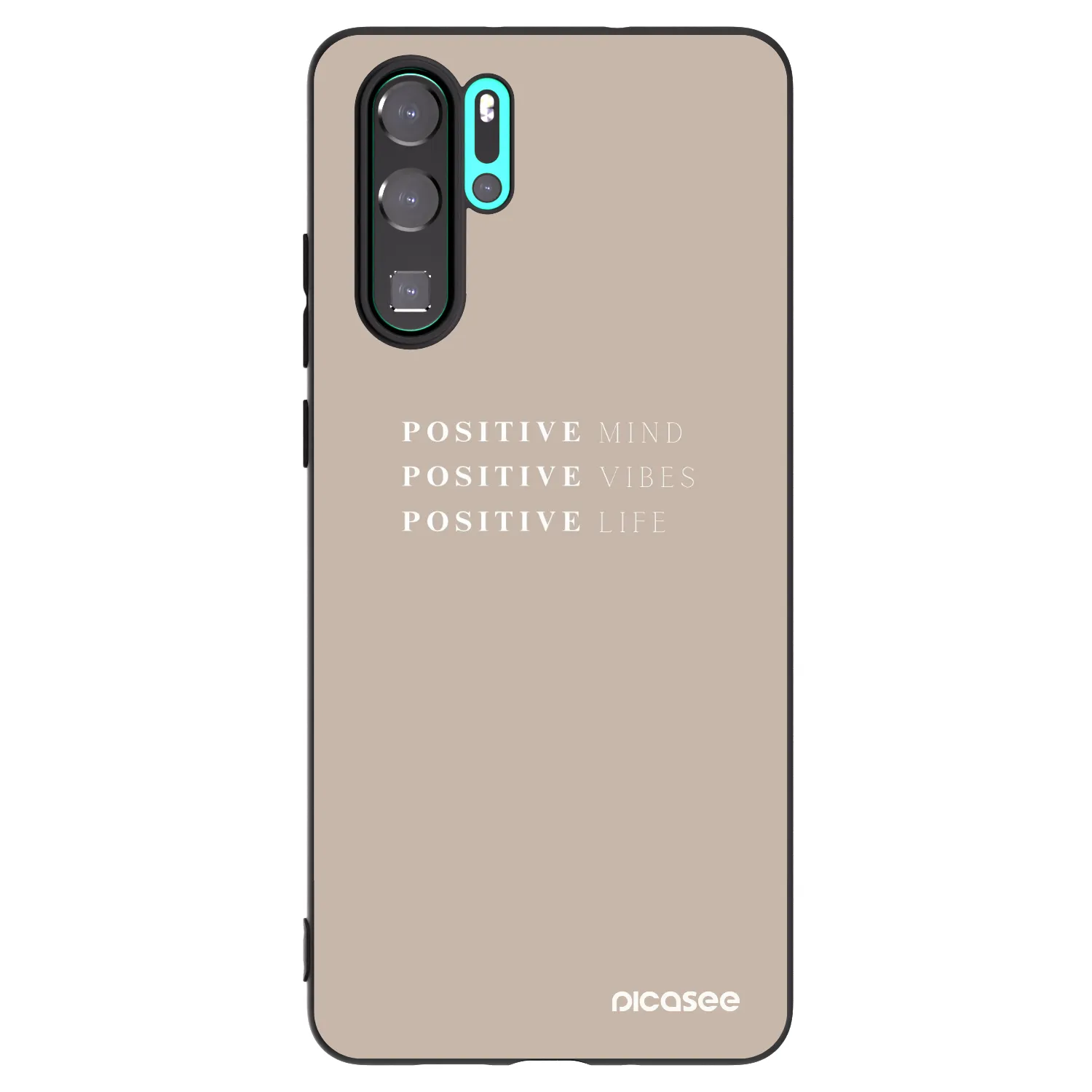 Picasee silikonowe czarne etui na Huawei P30 Pro - Positive Vibes