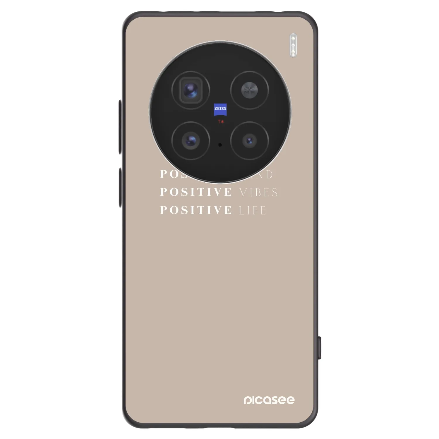 Picasee silikonowe czarne etui na Vivo X200 Pro - Positive Vibes